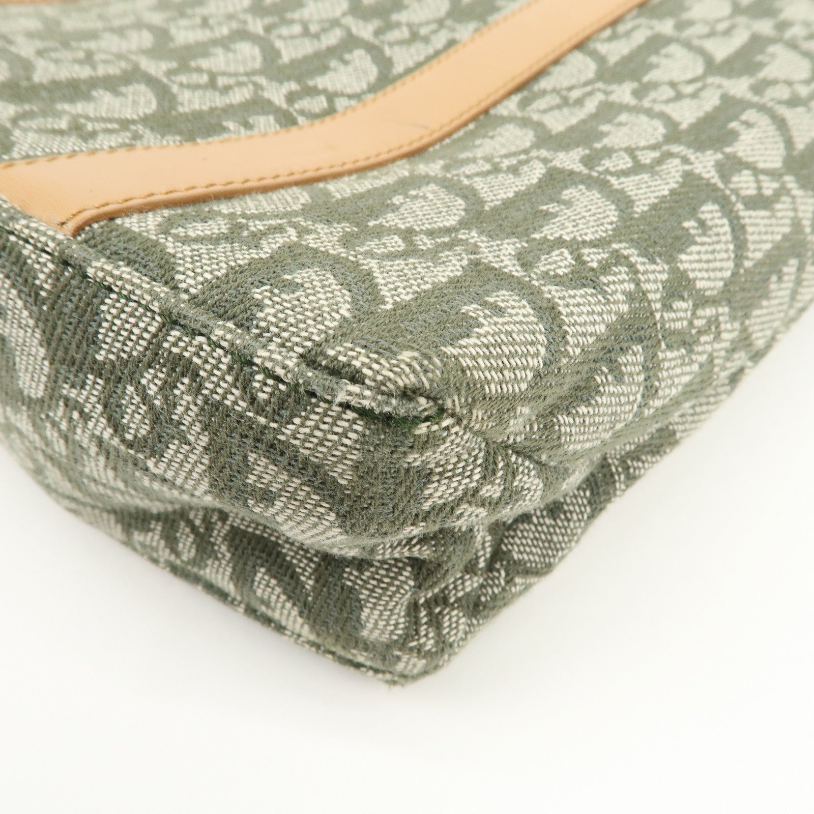 Christian Dior Trotter CH Jacquard Canvas Tote Bag Hand Bag Green
