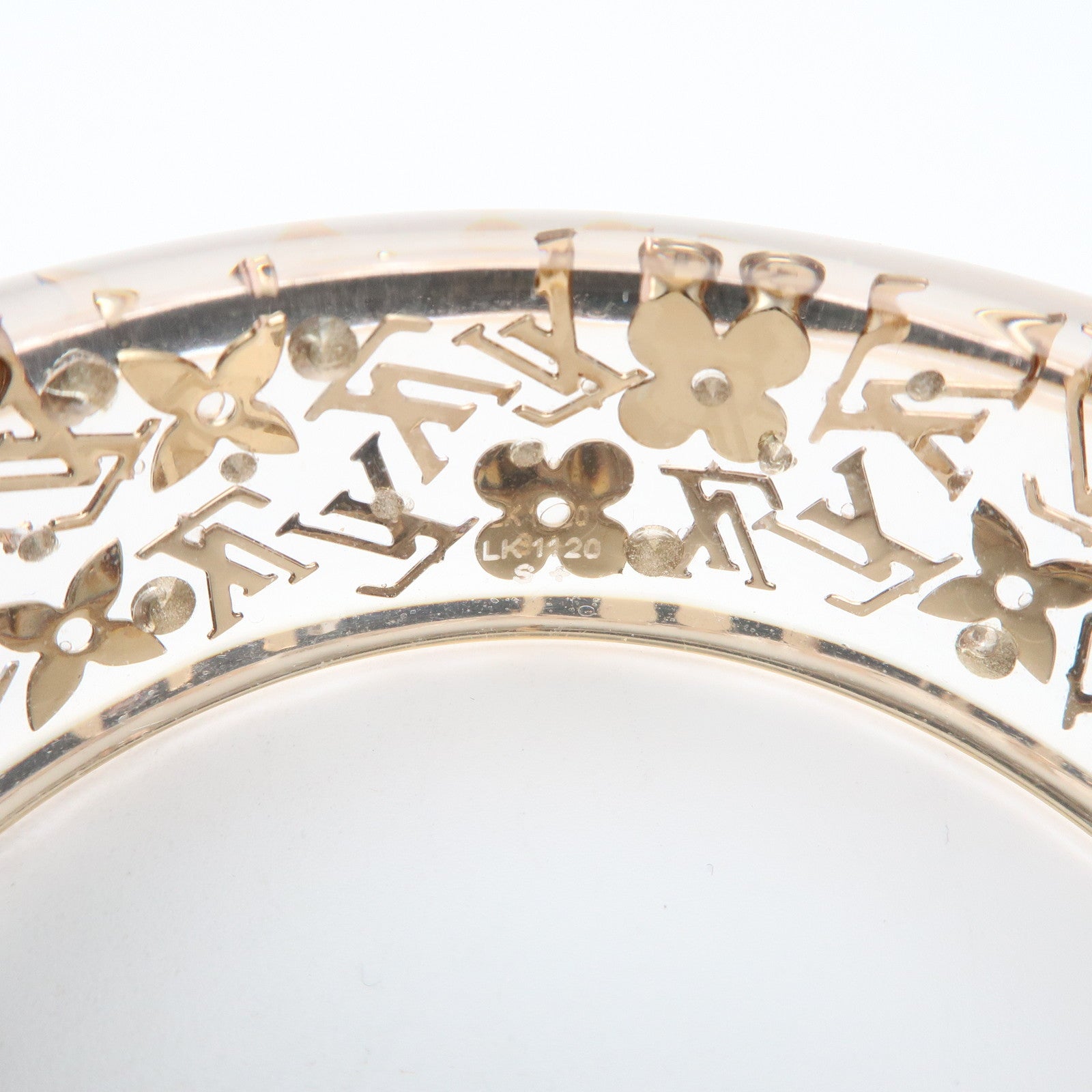 Louis Vuitton Bracelet Inclusion GM Bangle Clear Gold M65865