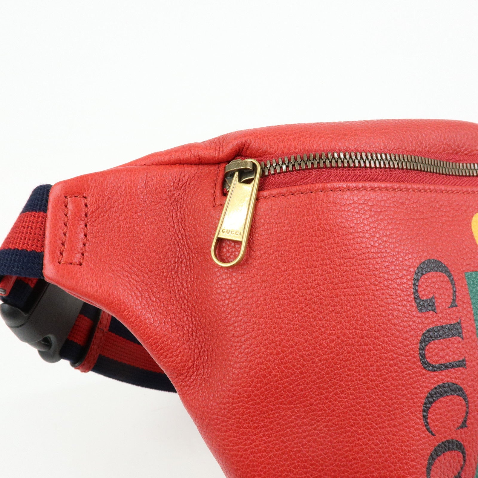 GUCCI Sherry Leather Waist Bag Crossbody Bag Red 530412