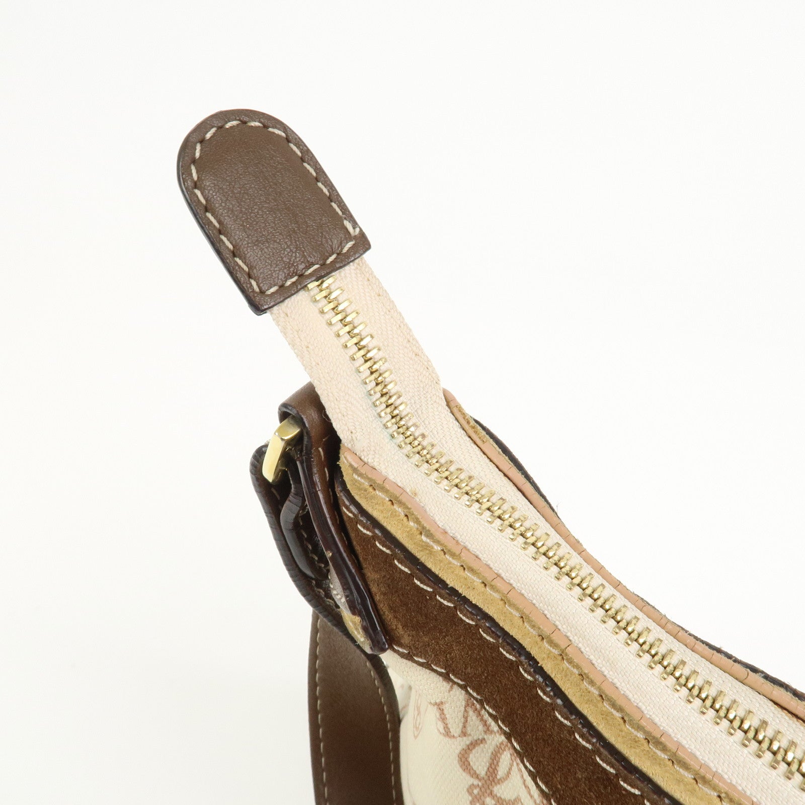 LOEWE Anagram Canvas Suede Leather Shoulder Bag 160th Anniversary