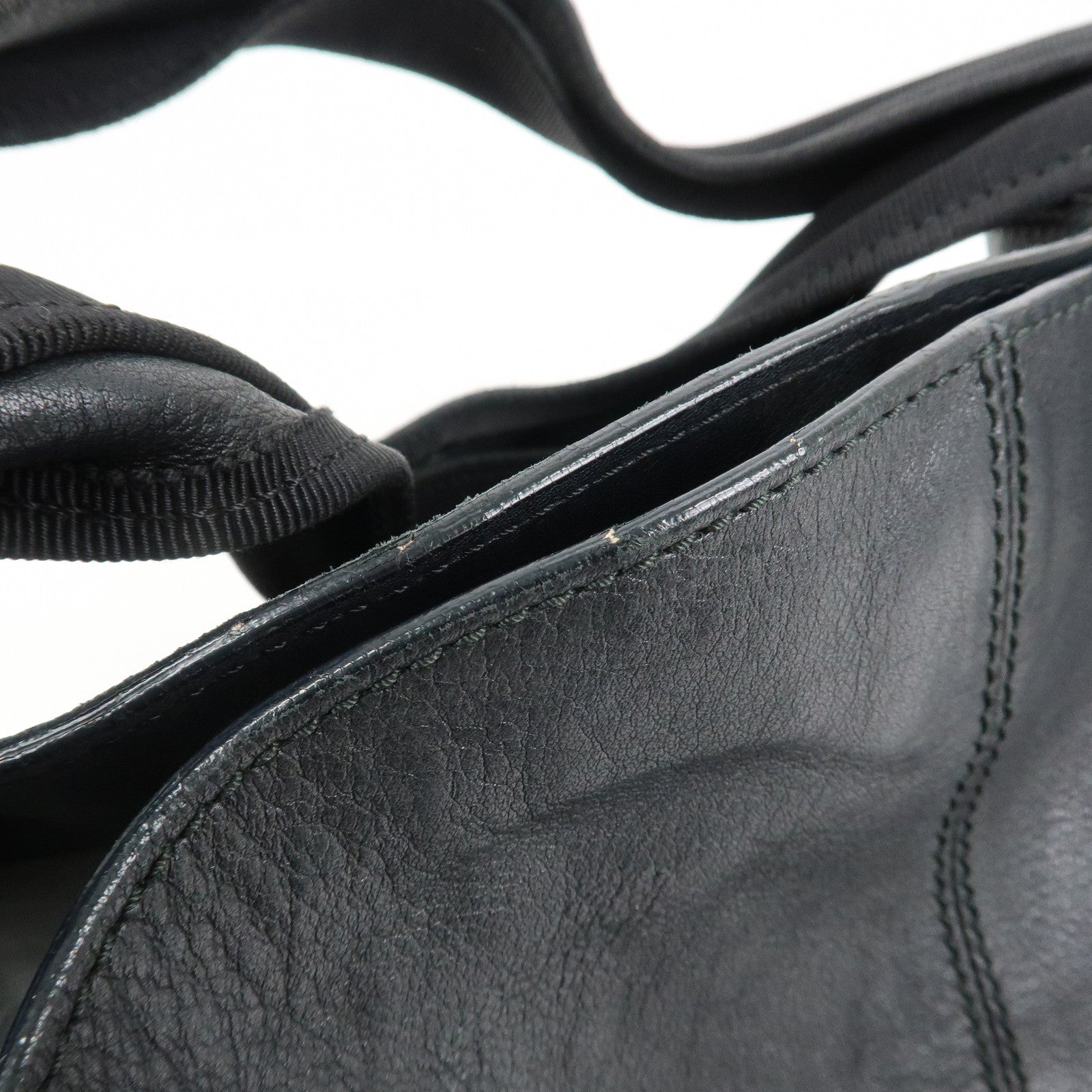 Ferragamo Vara Ribbon Leather Hand bag Shoulder Bag Black