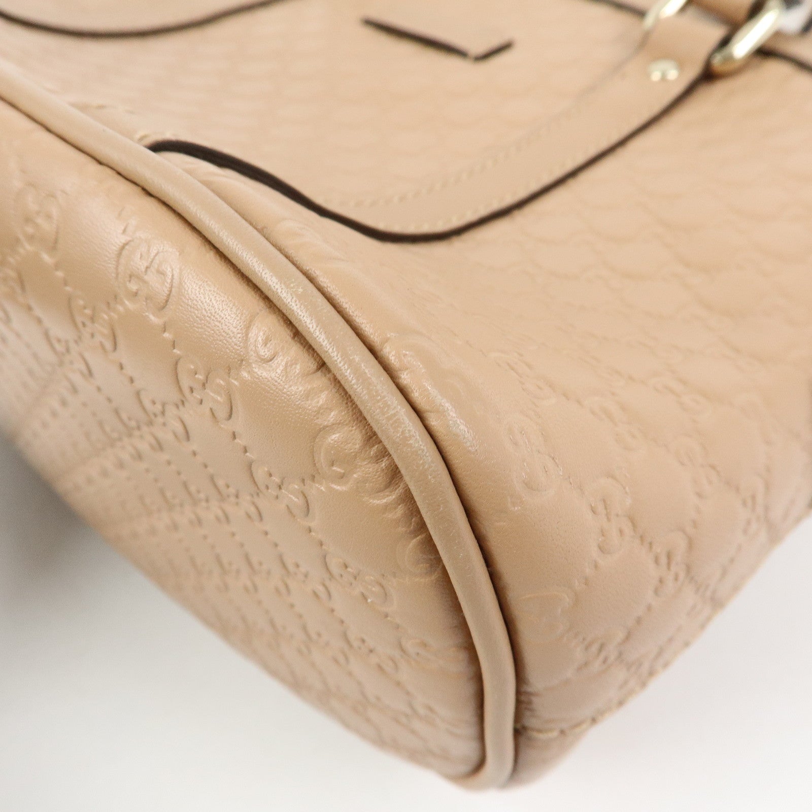 GUCCI Microguccissima Leather 2Way Bag Hand Bag Beige 449654