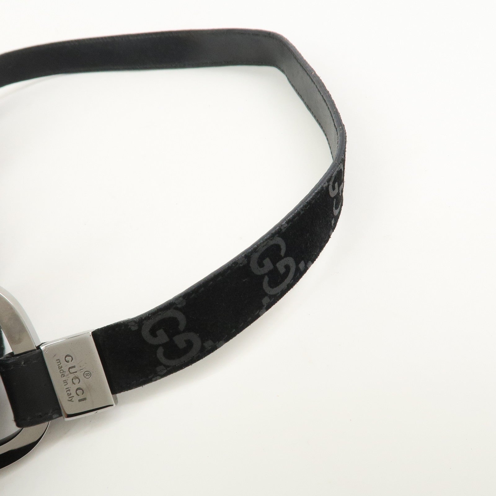 GUCCI GG Suede Shoulder Bag Hand Bag Black 001・3748