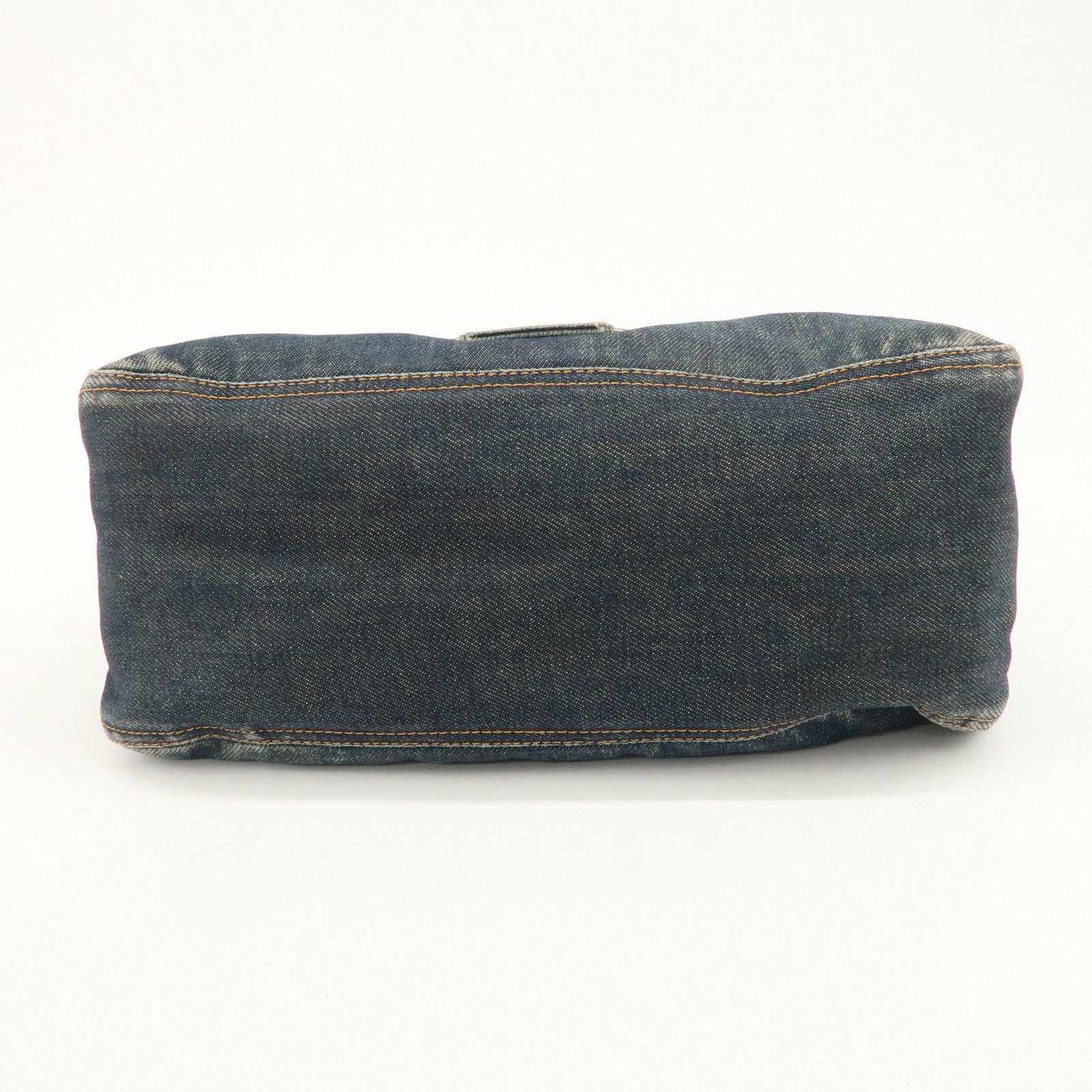 FENDI Mamma Baguette Denim Leather Shoulder Bag Hand Bag 26325