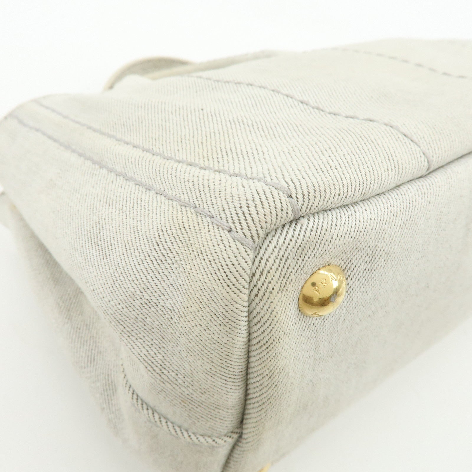 PRADA Canapa Mini Denim 2Way Bag Hand Shoulder Bag Gray 1BG439