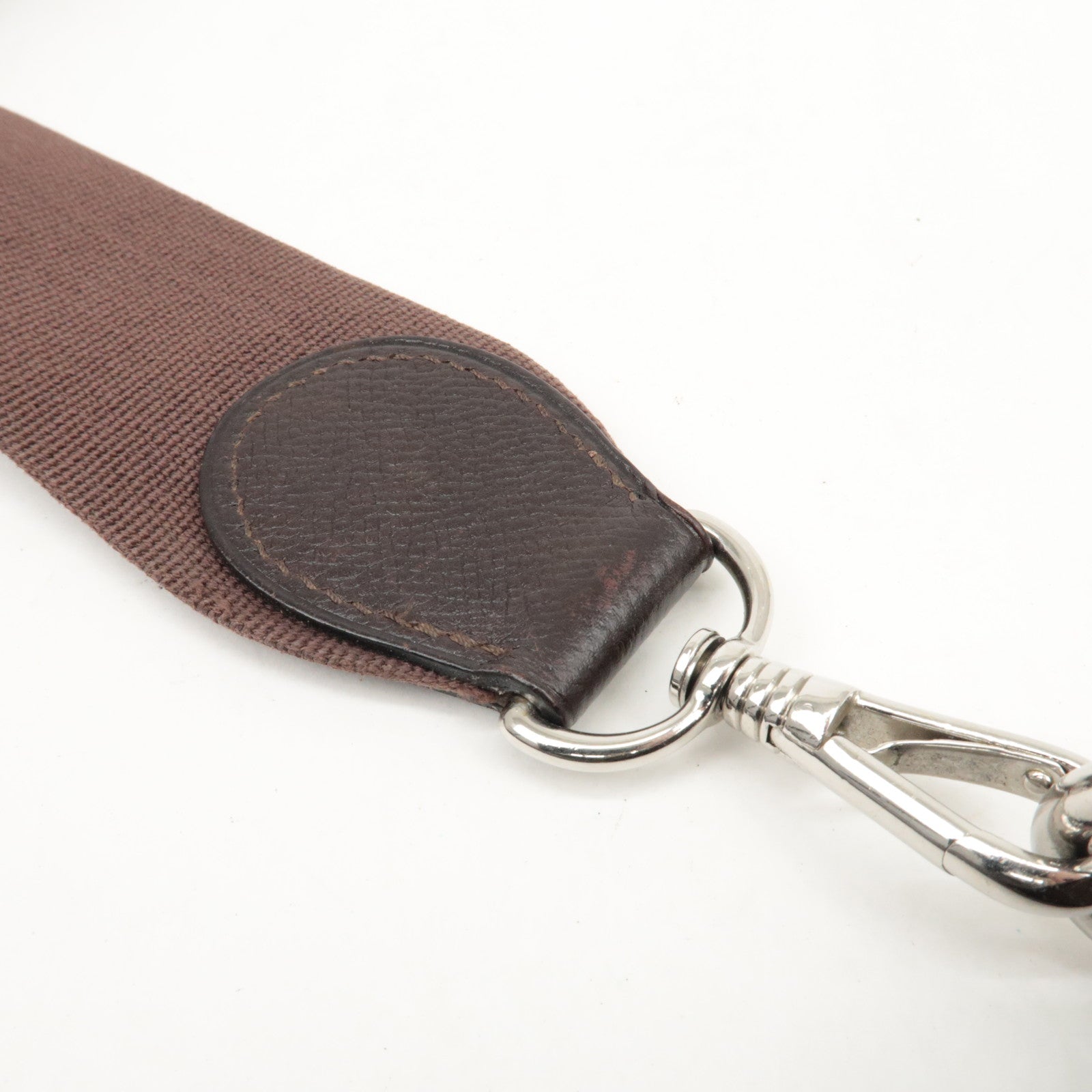 HERMES Evelyn 1GM H Engraved Leather Shoulder Bag Brown Used