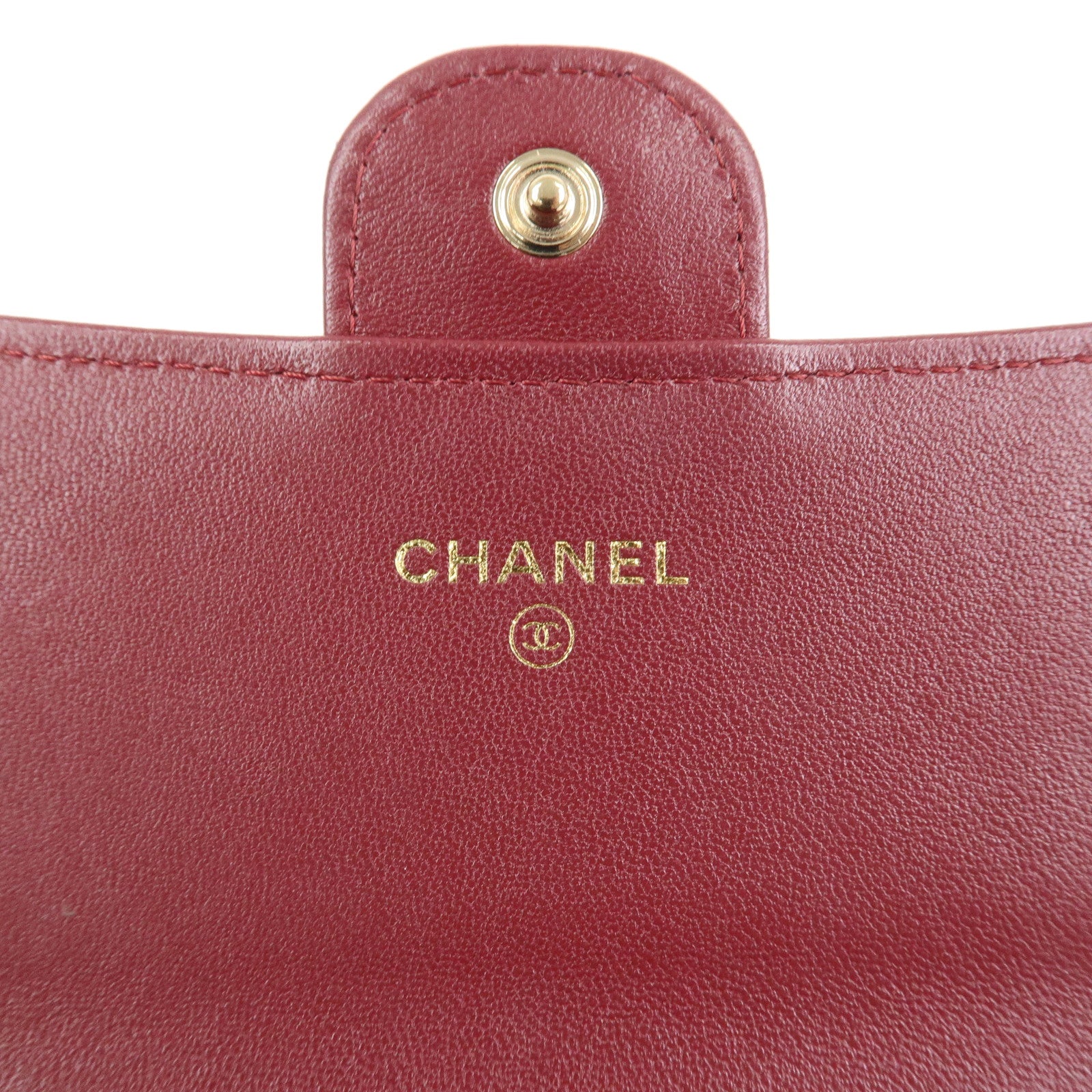 CHANEL Matelasse Lamb Skin Classic Long Flap Wallet Red AP0241