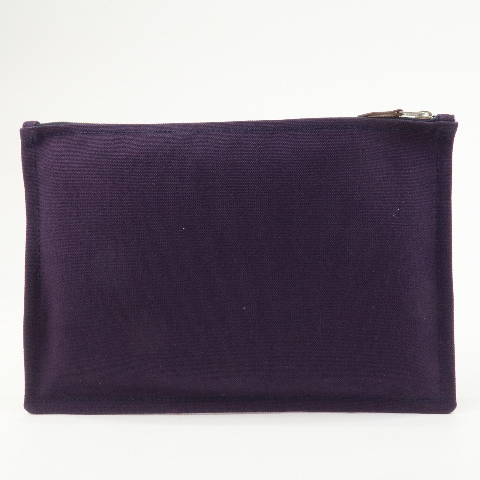HERMES Yachting GM Canvas Flat Pouch Cosmetic Pouch Purple