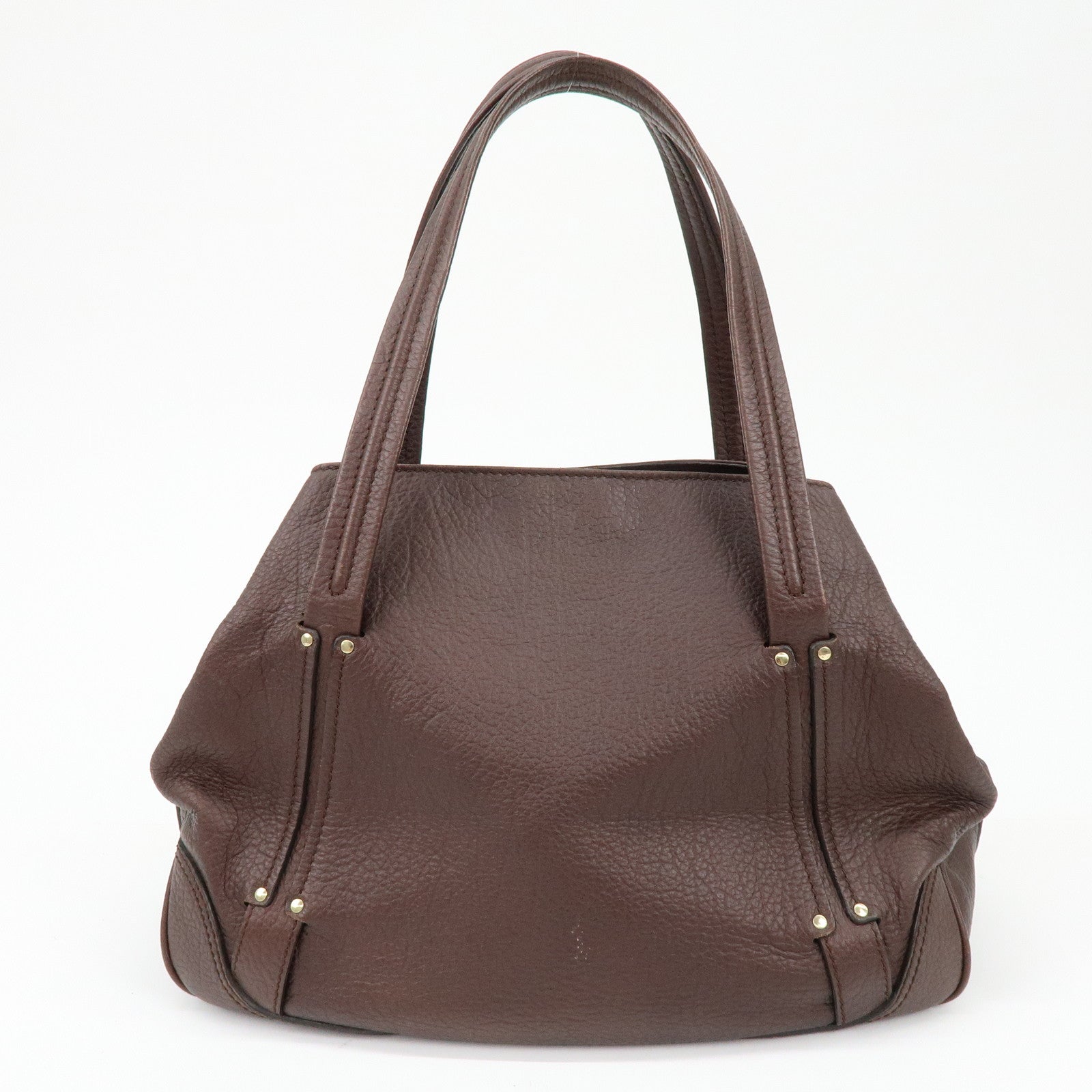 CELINE Triomphe Leather Tote Bag Hand Bag Shoulder Bag Brown