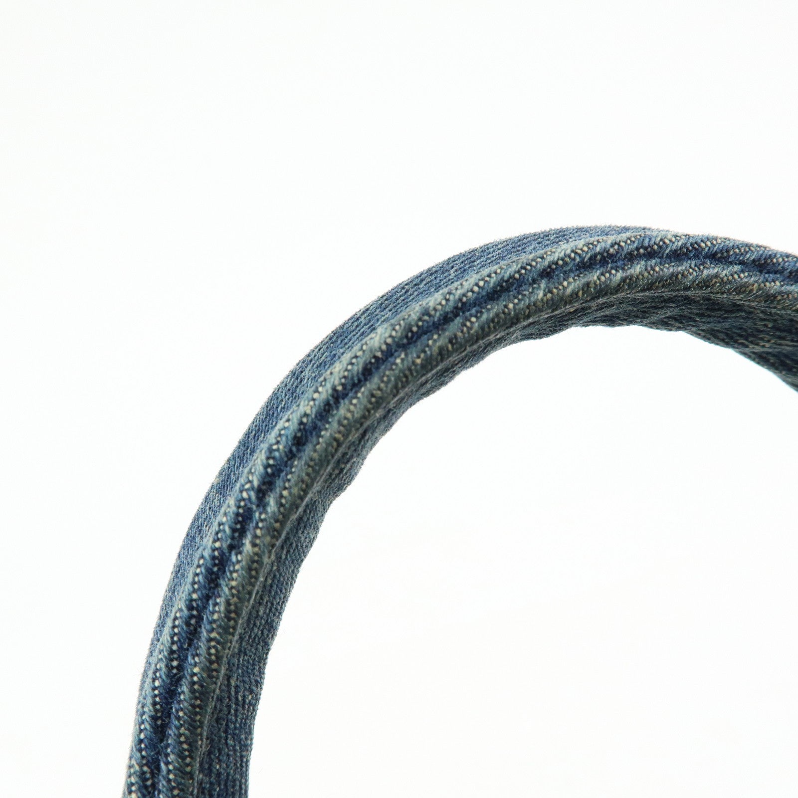 PRADA Triangle Logo Canapa Mini Denim 2Way Bag Hand Bag Blue 1BG439