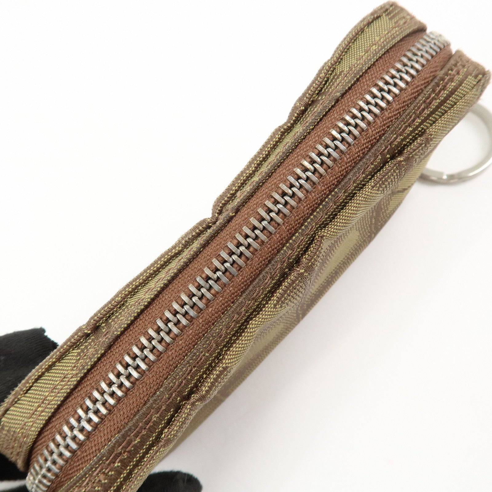 CHANEL New Travel Line Nylon Jacquard Cosmetic Pouch Khaki