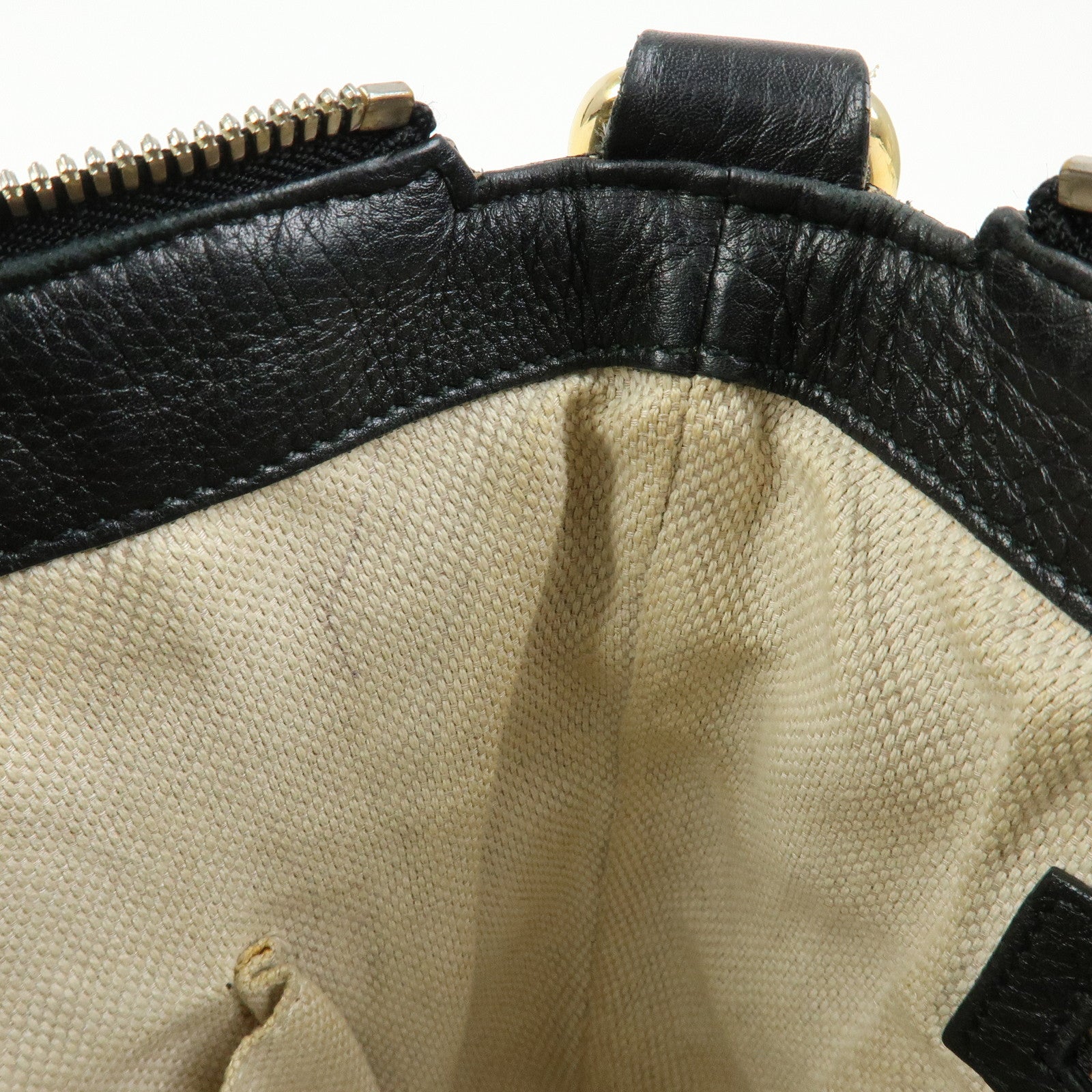 GUCCI SOHO Interlocking G Leather Shoulder Bag Tassel Black 308361