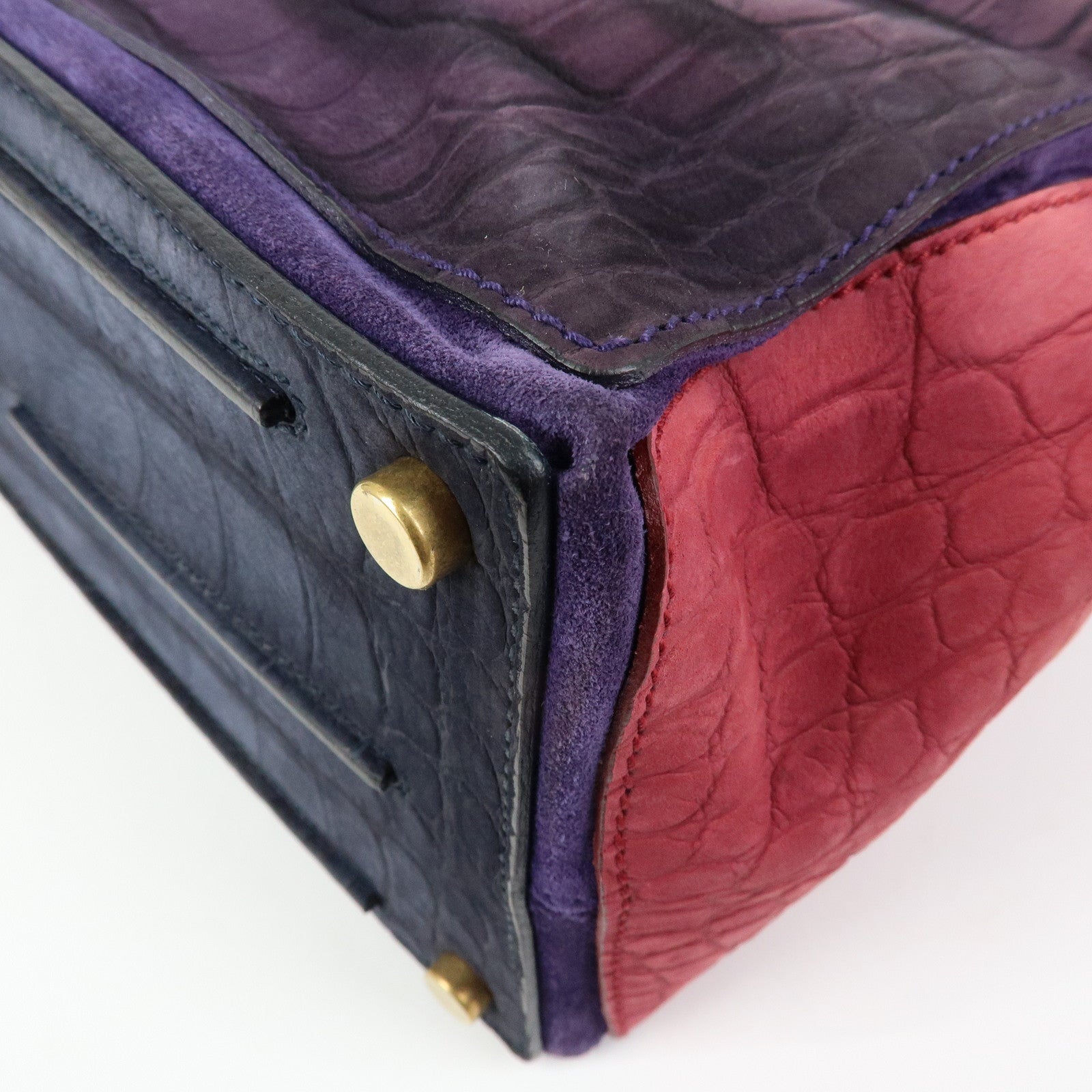 SAINT LAURENT PARIS Muse Two Suede Leather 2way Bag Purple Pink