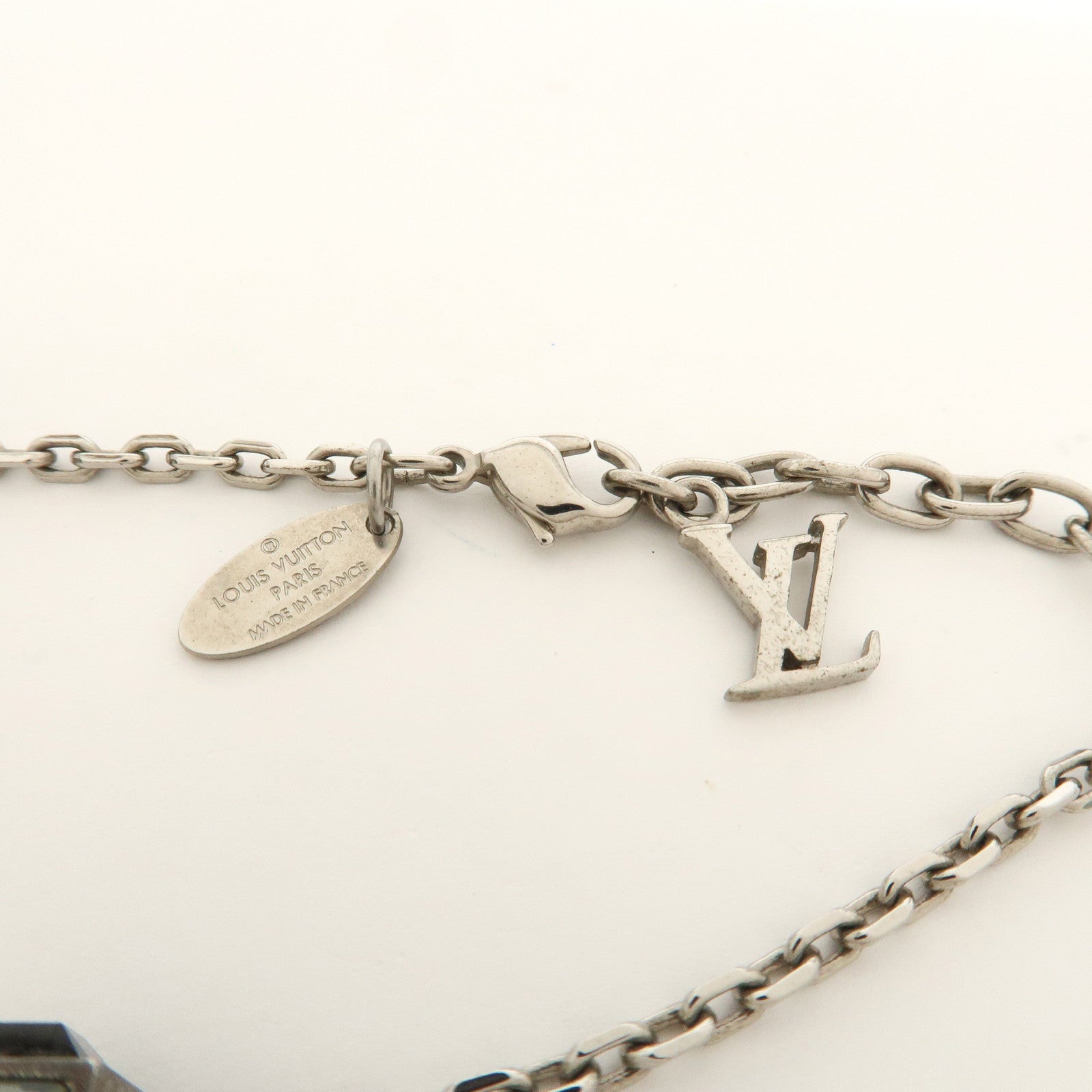 Louis Vuitton Metal Rhinestone Bracelet Gamble Silver M66925