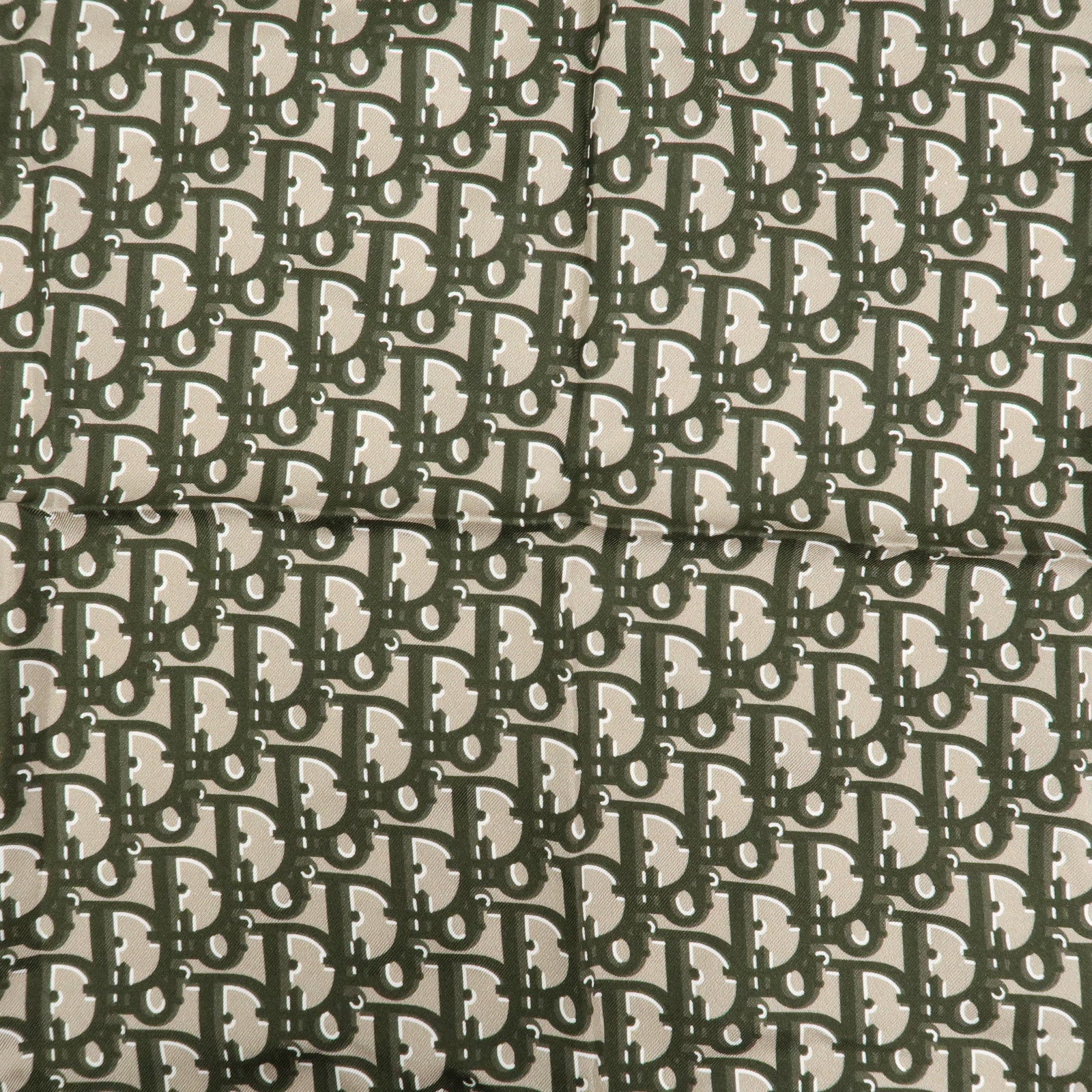 Christian Dior Oblique Silk 100% Scarf Navy Dark Green