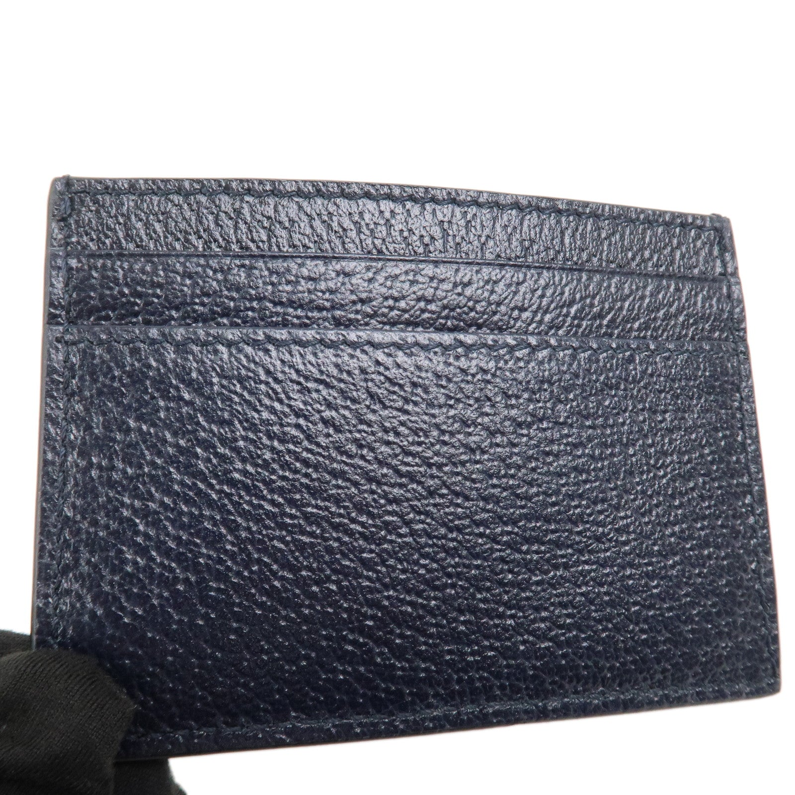 GUCCI Horsebit Leather Card Case Card Holder Cards Navy 700469