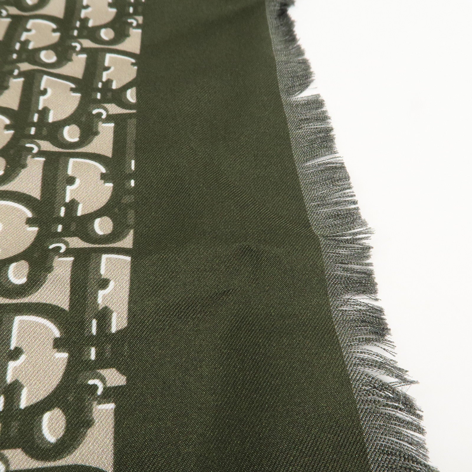 Christian Dior Oblique Silk 100% Scarf Navy Dark Green