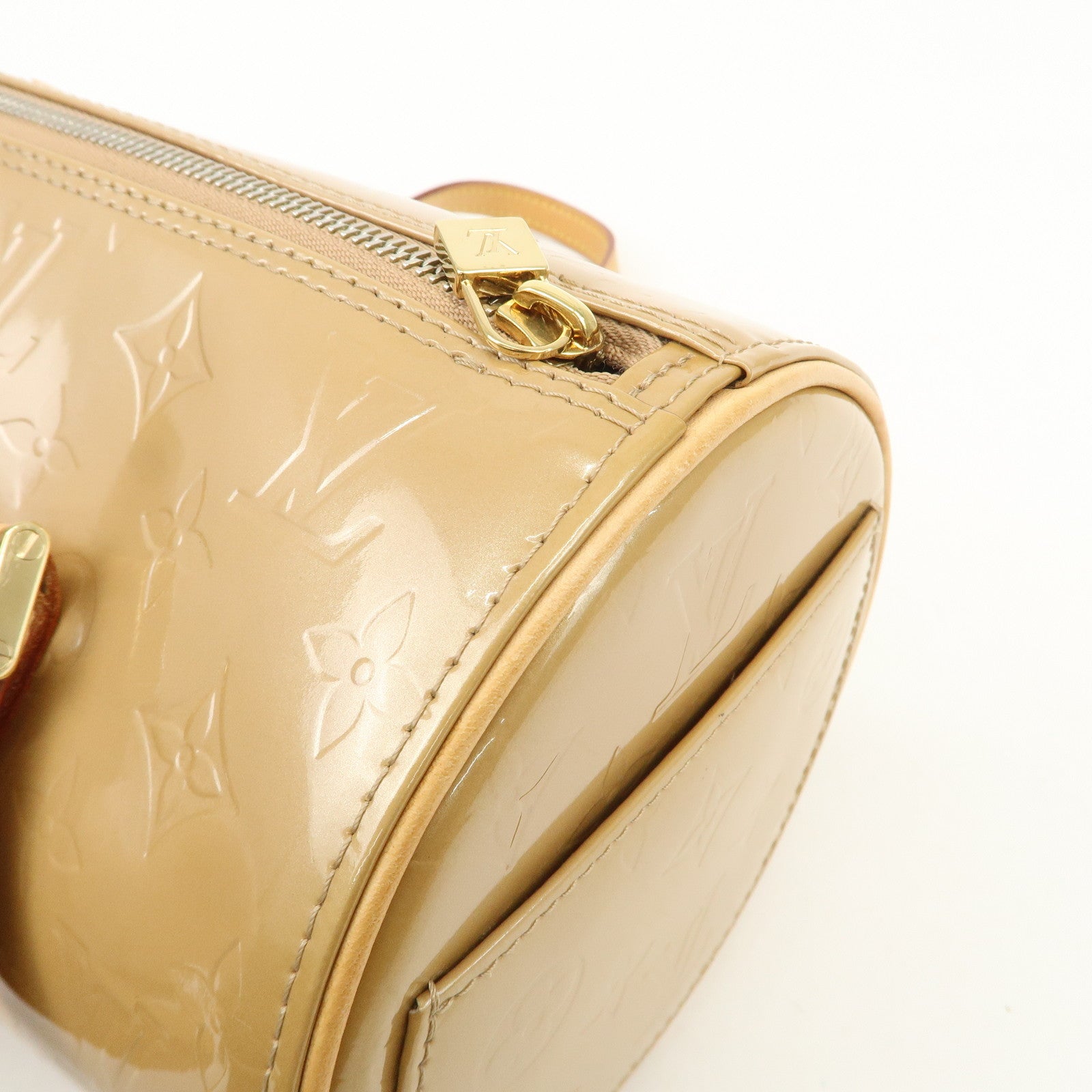 Louis Vuitton Monogram Vernis Bedford Hand Bag Beige M91329 Used