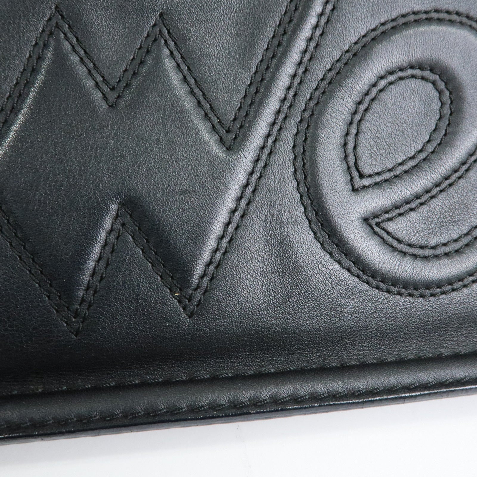 LOEWE Logo Studs Leather Shopper Tote Bag Shoulder Bag Black