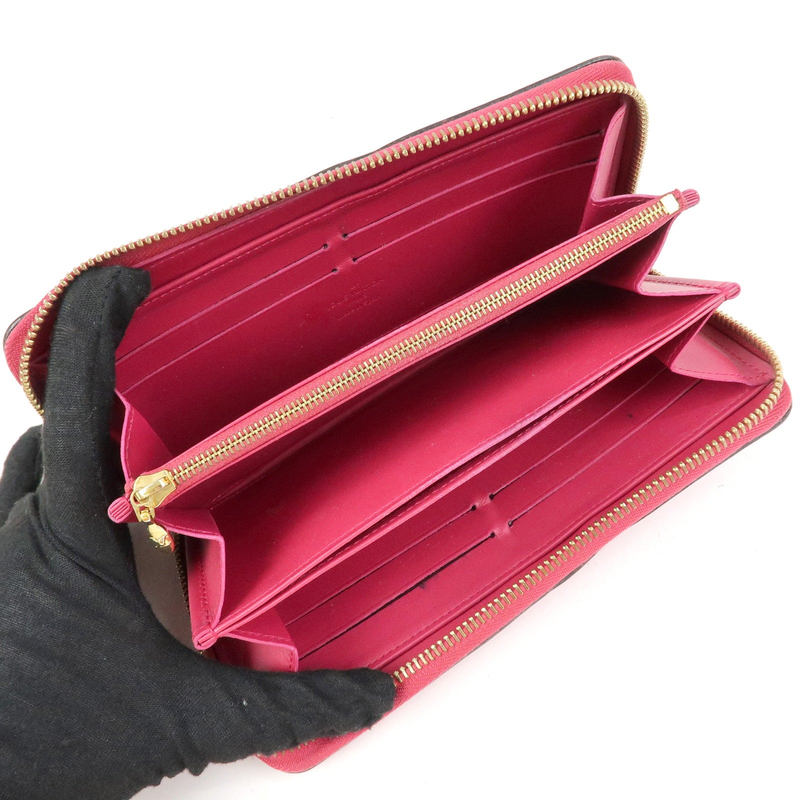 Louis Vuitton Monogram Vernis Round Zippy Wallet Rose Indien M91597