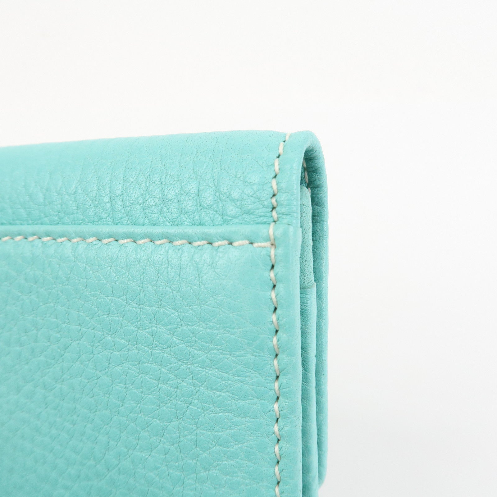 Tiffany & Co Leather Compact Bi-fold Wallet Tiffany Light Blue