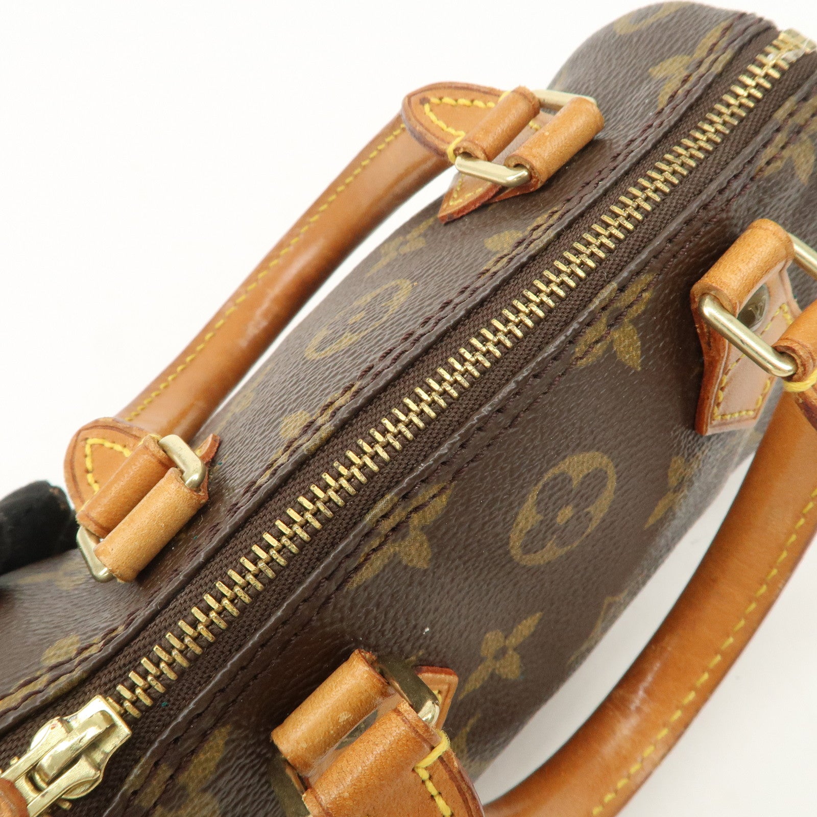 Louis Vuitton Monogram Mini Speedy Hand Bag Brown M41534 Used