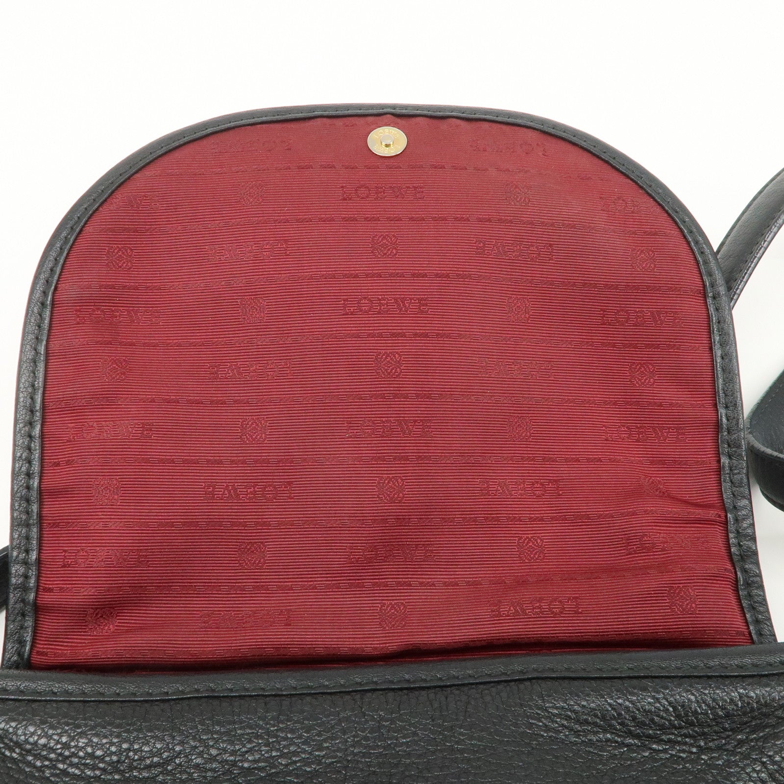 LOEWE Heritage Leather Shoulder Bag Crossbody Bag Black Used