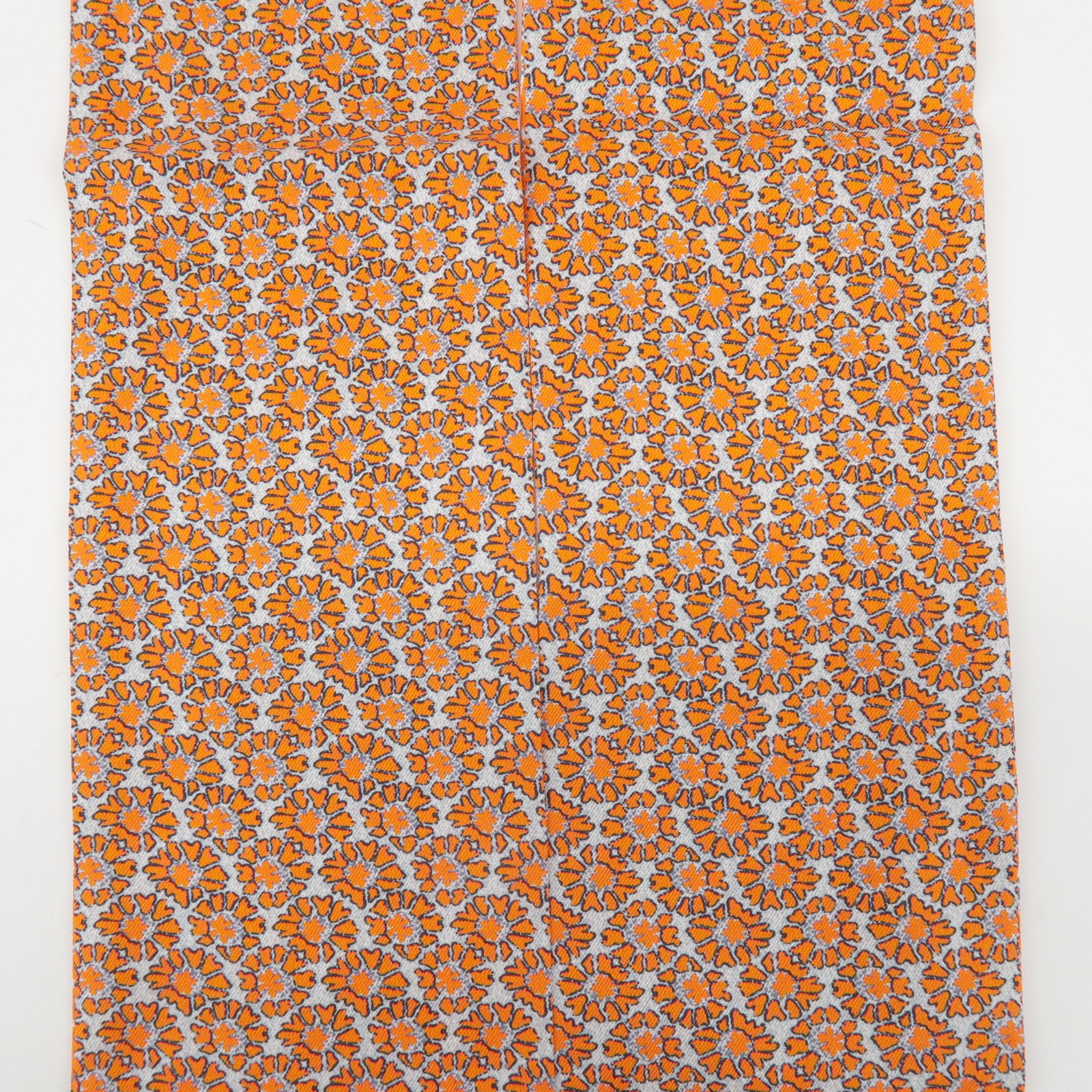 HERMES Maxi Twilly Silk 100% Scarf Animal Motif  Orange