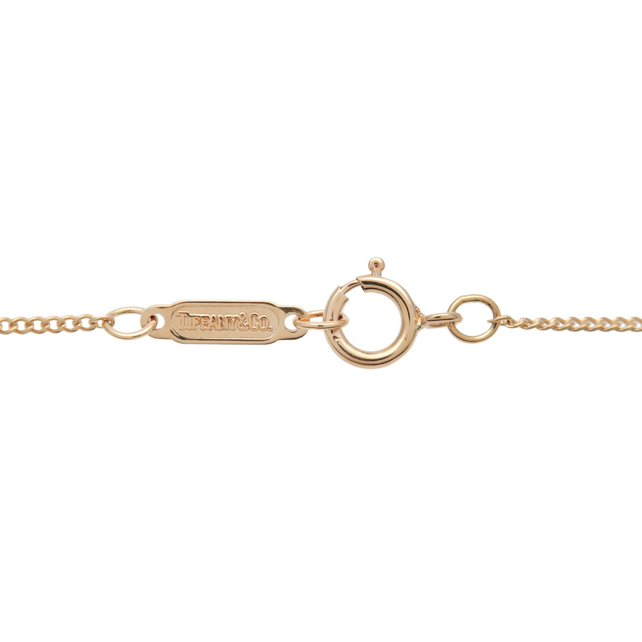 Tiffany & Co Chain Cross Heart Necklace K18 750YG Rhodochrosite