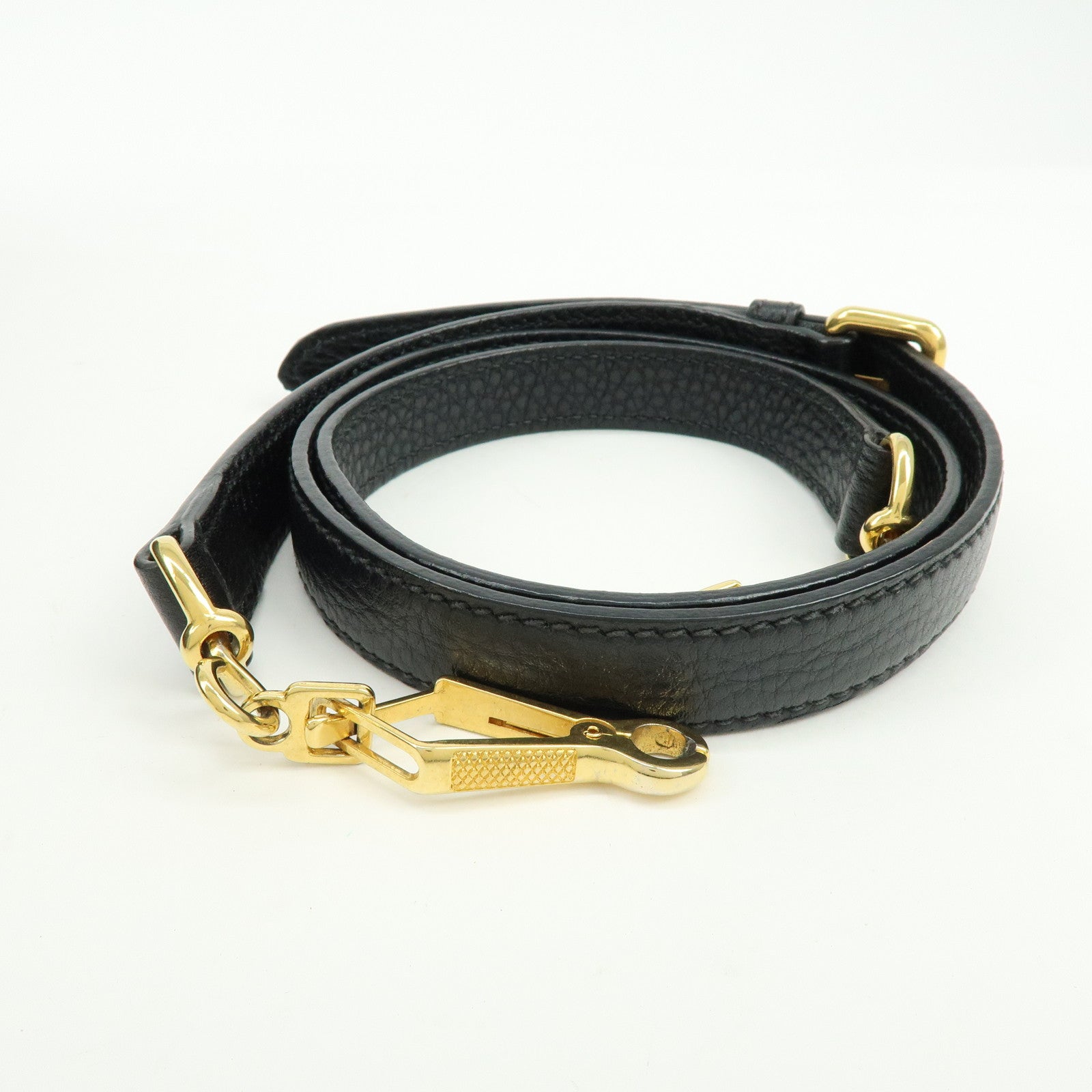 MIU MIU Logo Leather 2Way Bag Hand Bag Shoulder Bag Studs Black