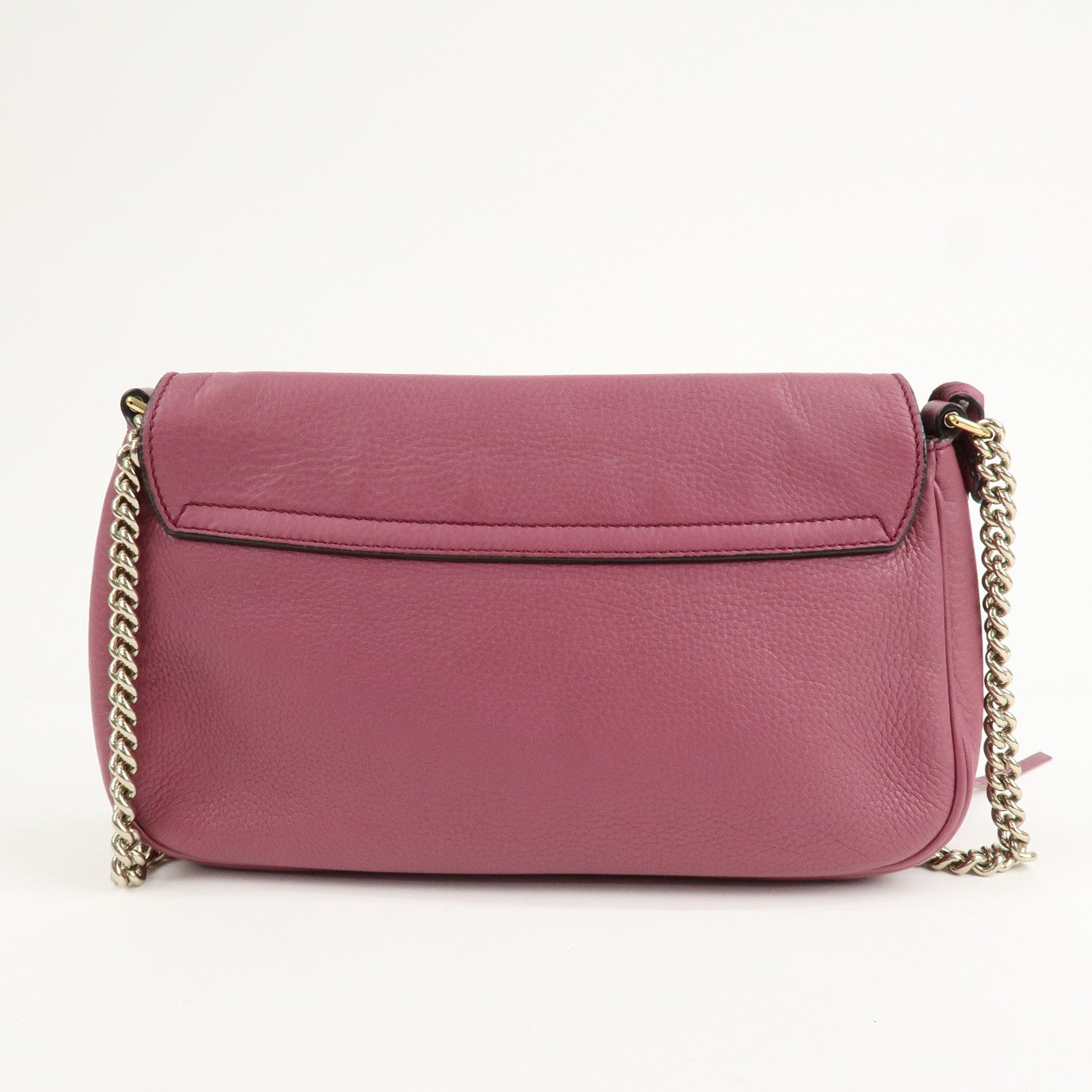 GUCCI SOHO Leather Chain Shoulder Bag Purse Purple 336752