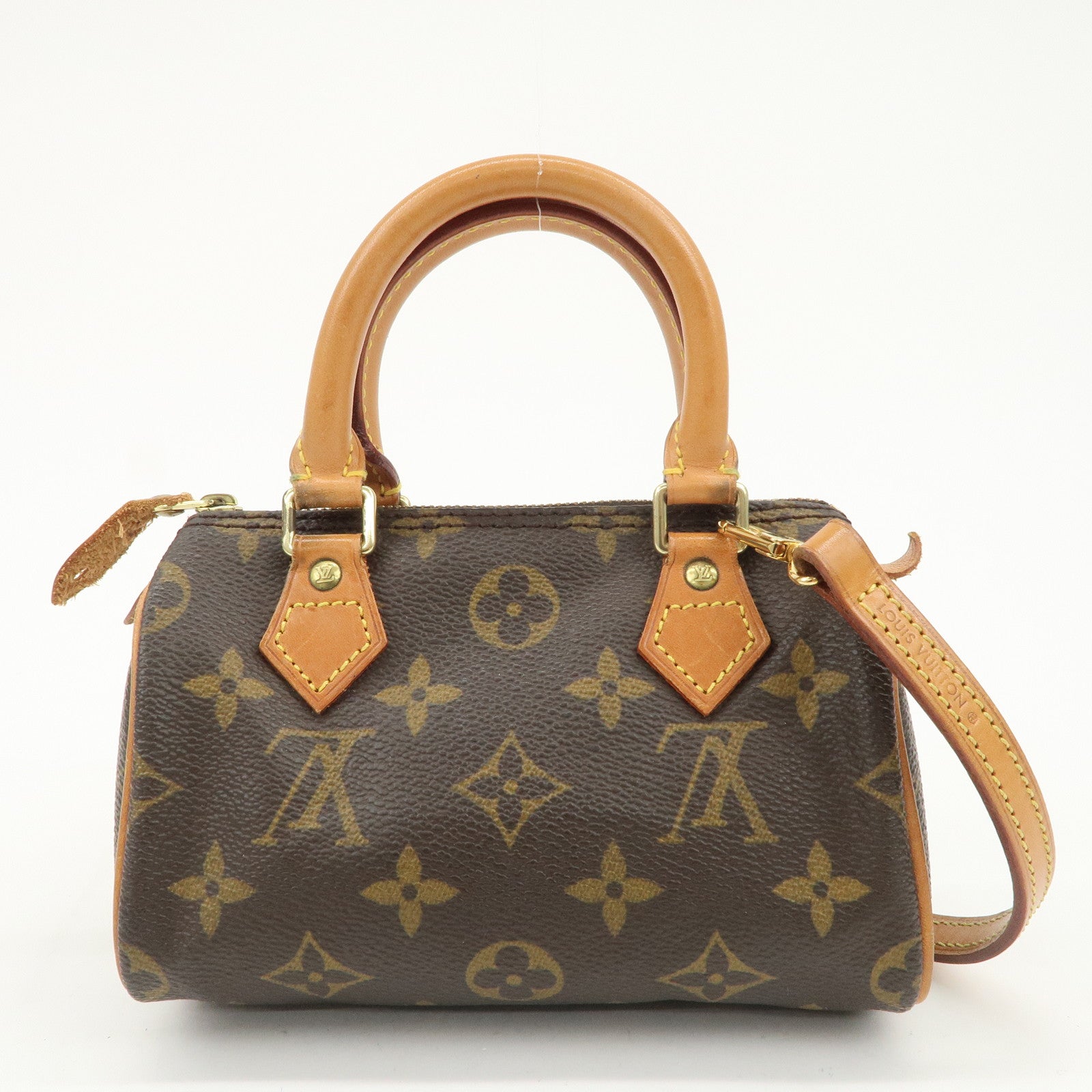 Louis Vuitton Monogram Mini Speedy Hand Bag & Strap Brown M41534