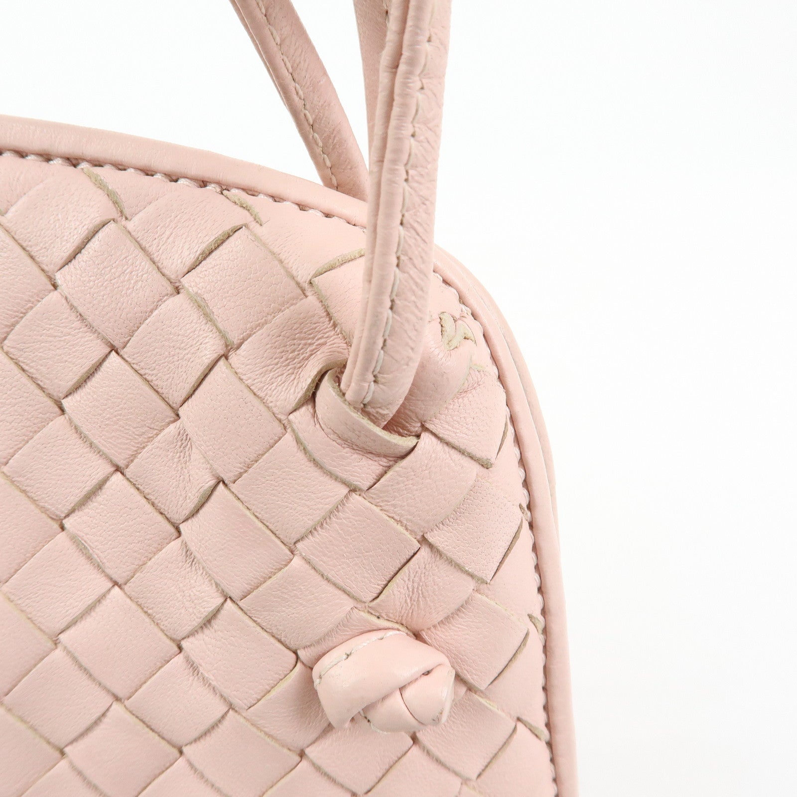 BOTTEGA VENETA Intrecciato Leather Shoulder Bag Pink 245354