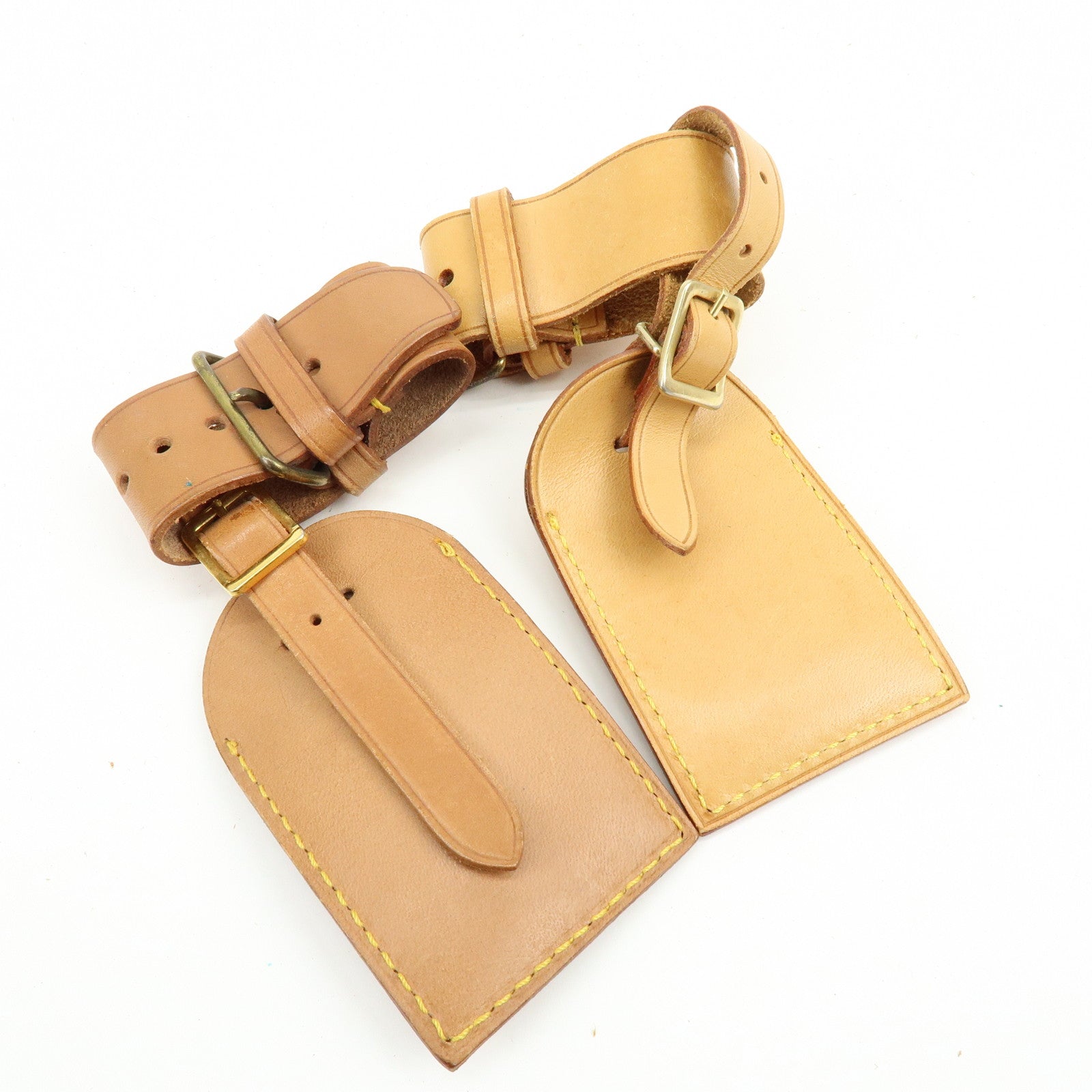 Louis Vuitton Set of 10 Leather Name Tag & Poignet Natural