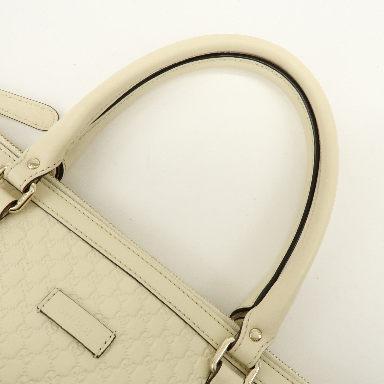 GUCCI Microguccissima Leather 2Way Bag Hand Bag Ivory 449656