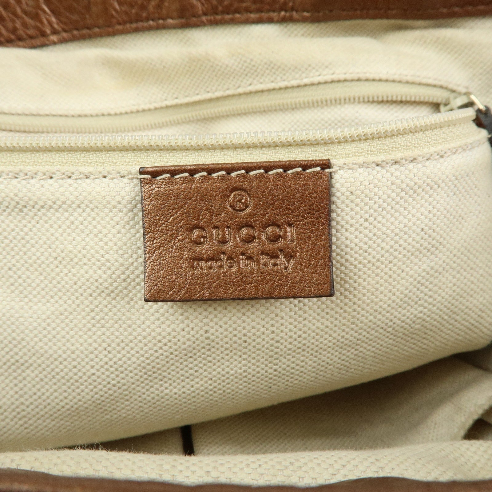 GUCCI Sukey Interlocking G Leather 2Way Shoulder Bag Bronze 247902