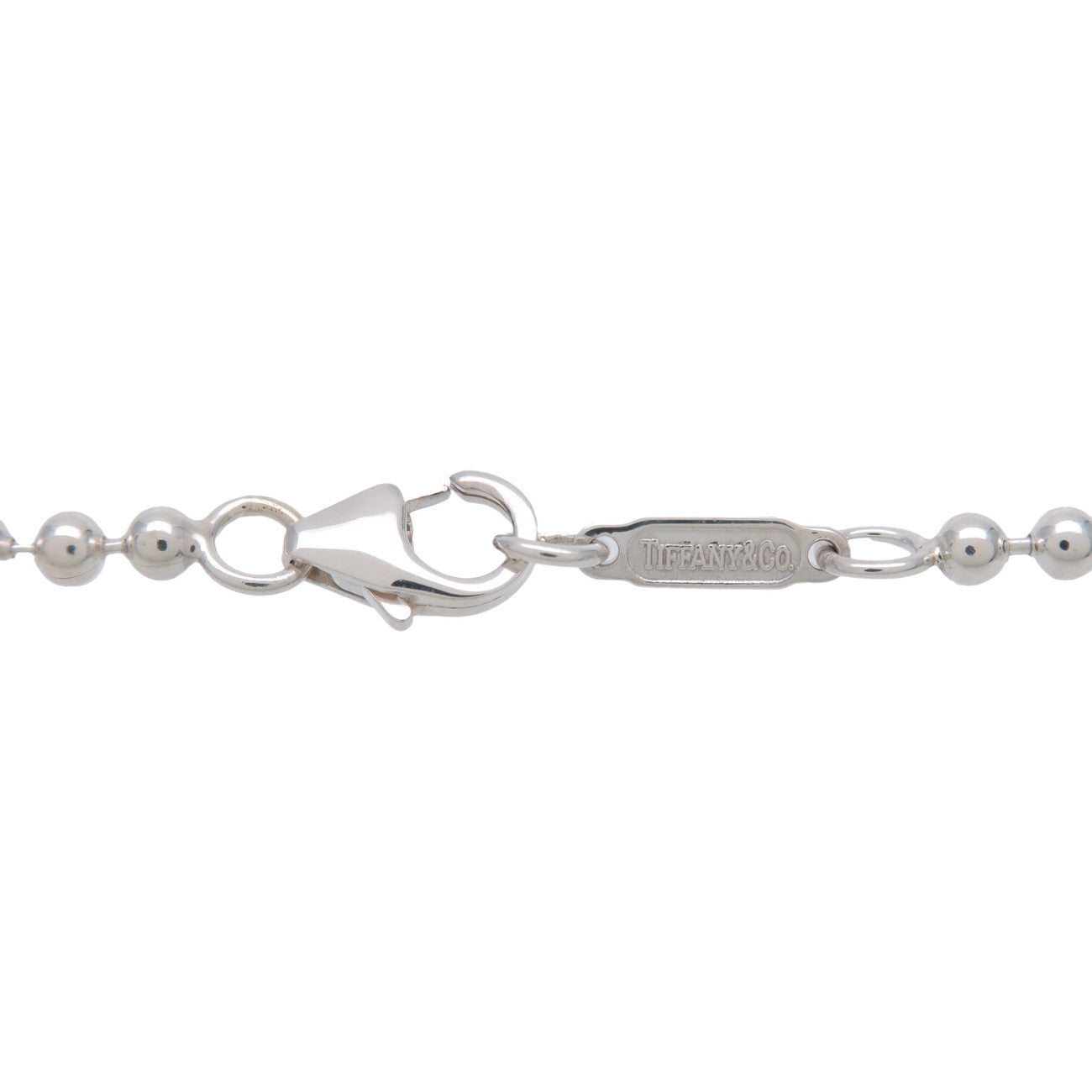 Tiffany & Co Atlas Plate Ball Chain Necklace SV925 Silver
