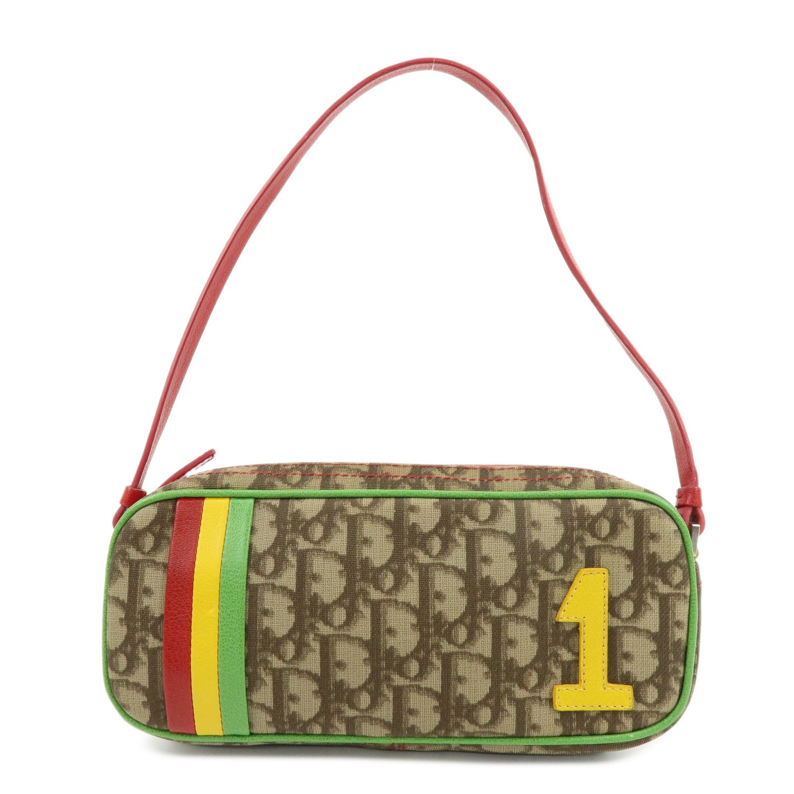 Christian Dior Trotter Rasta Mini Shoulder Bag Hand Bag Brown Red