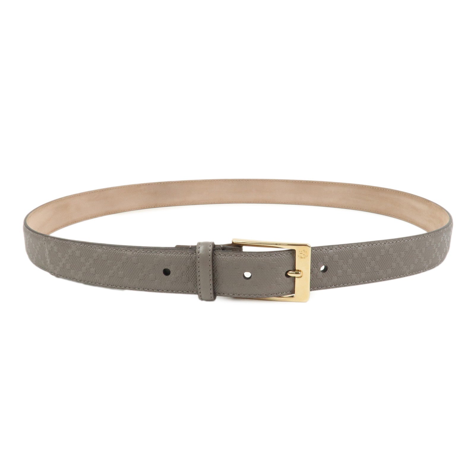 GUCCI Diamante GG Marmont Leather Belt 105/42 Gray 345658