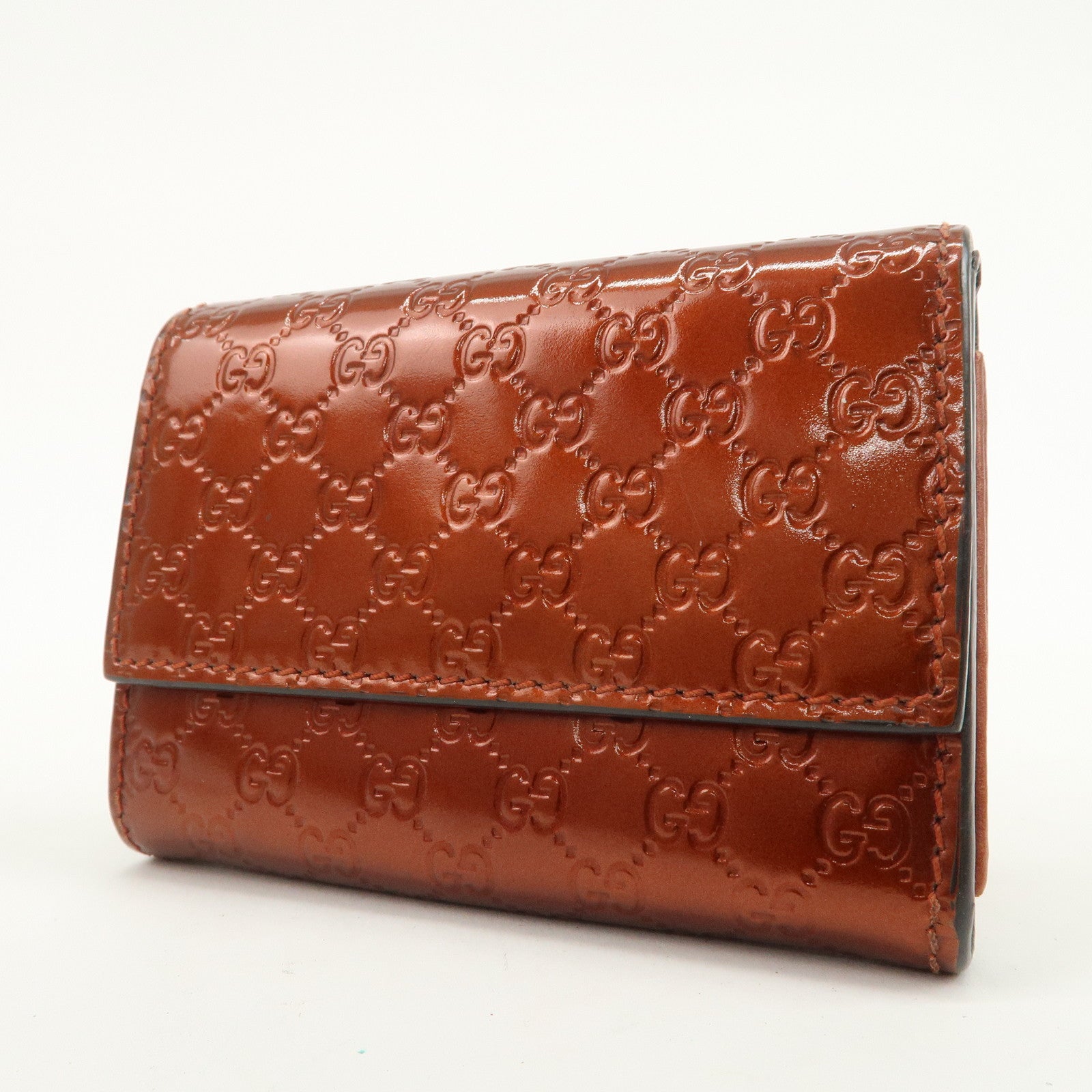 GUCCI Micro Guccissima Leather Coin Case Coin Purse Orange 295845