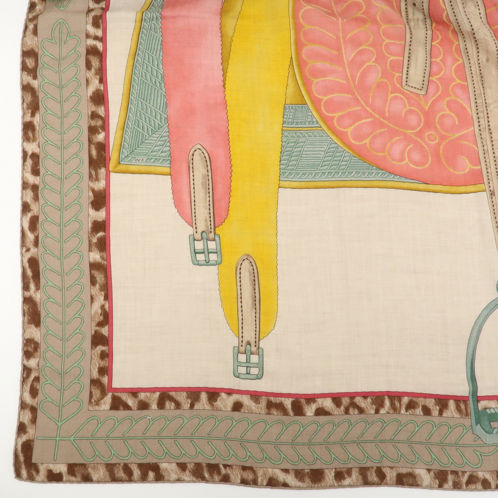 HERMES Carre Geant Cashmere Scarf SELLE D'OFFICIER EN GRANDE TENUE