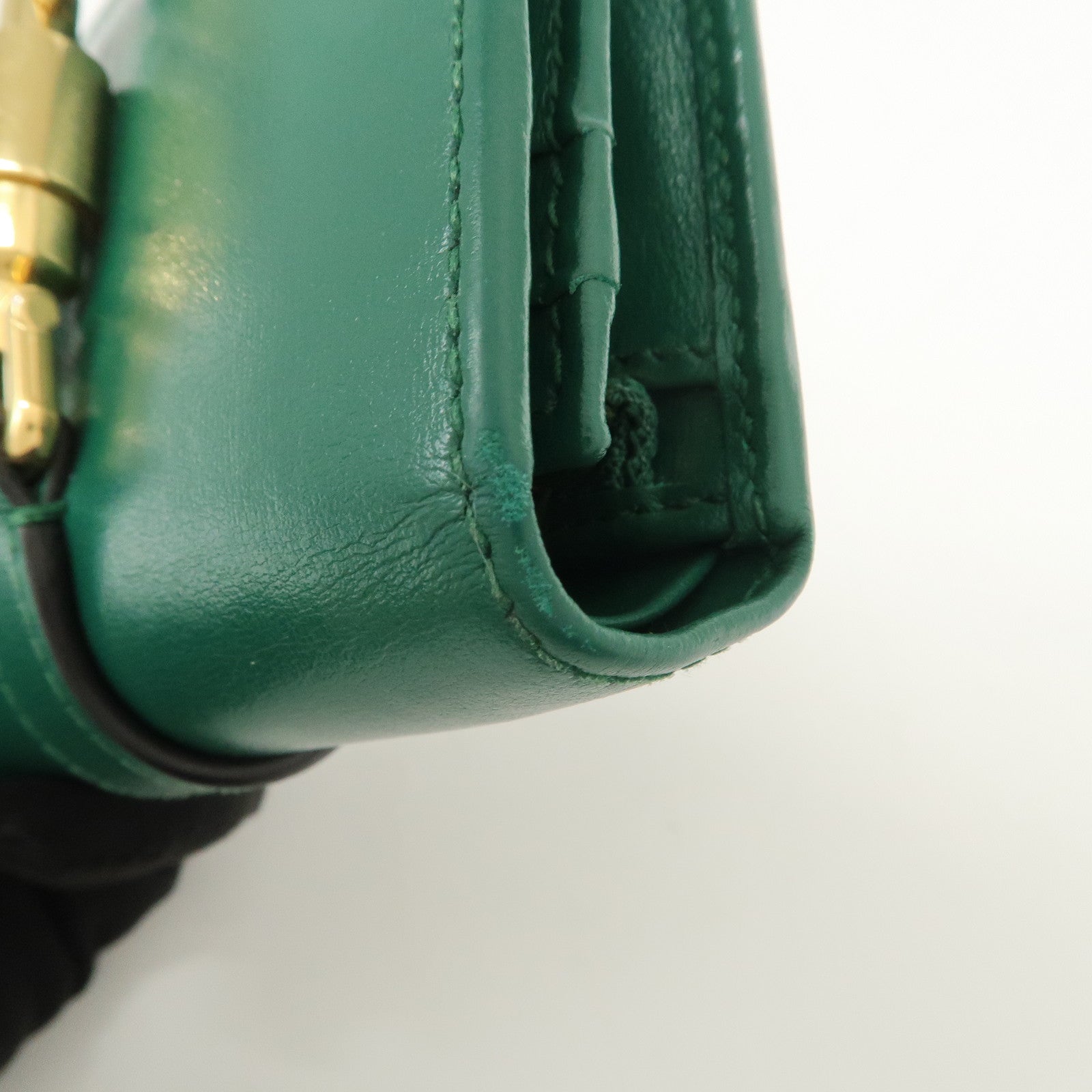 GUCCI Jackie 1961 Leather Bi-Fold Compact Wallet Green 645536