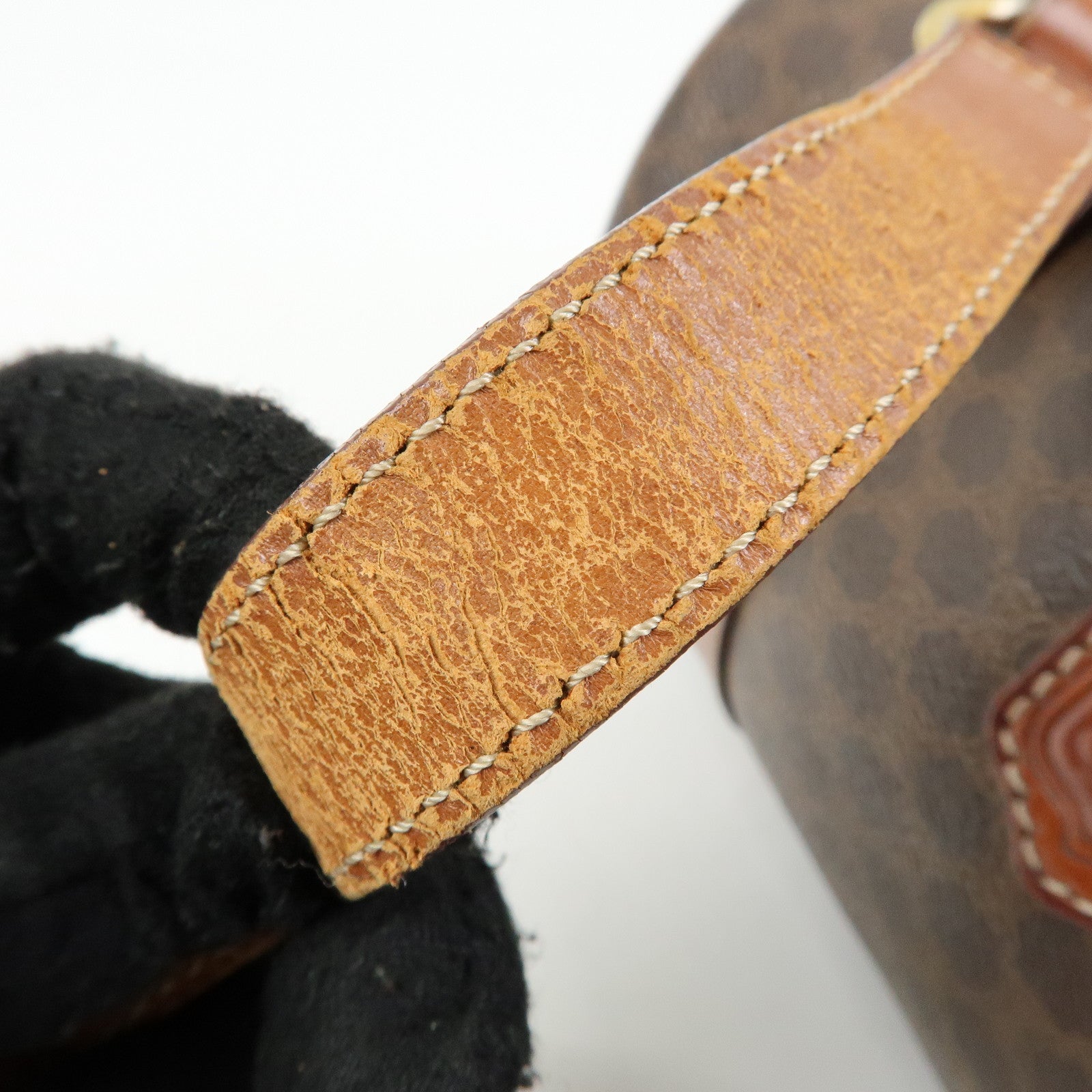 CELINE Macadam PVC Leather Shoulder Bag Hand Bag Brown