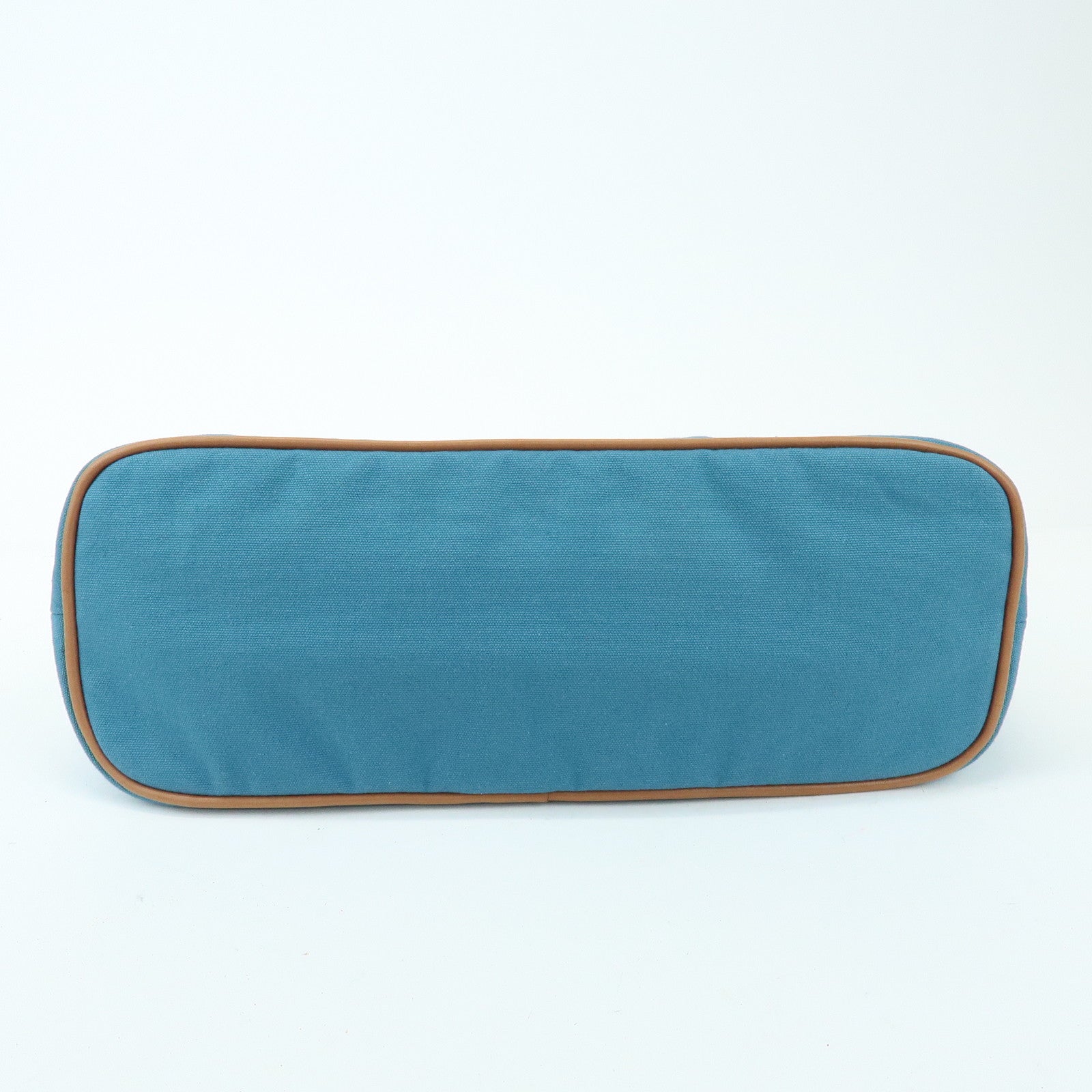 HERMES Cotton Canvas Bolide Cosmetic Pouch TGM Pouch Blue