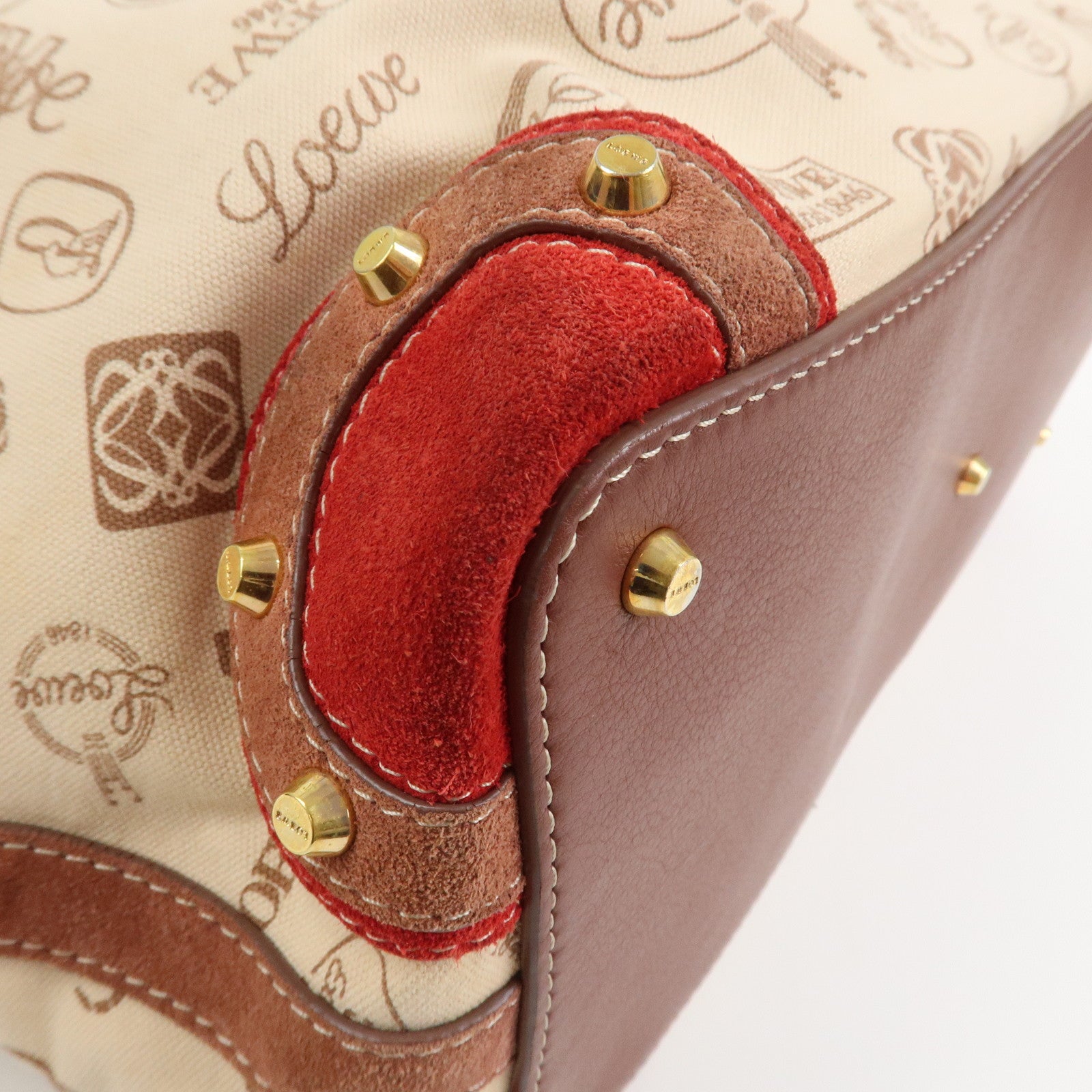 LOEWE Anagram Canvas Suede Leather Tote Bag 160th Anniversary