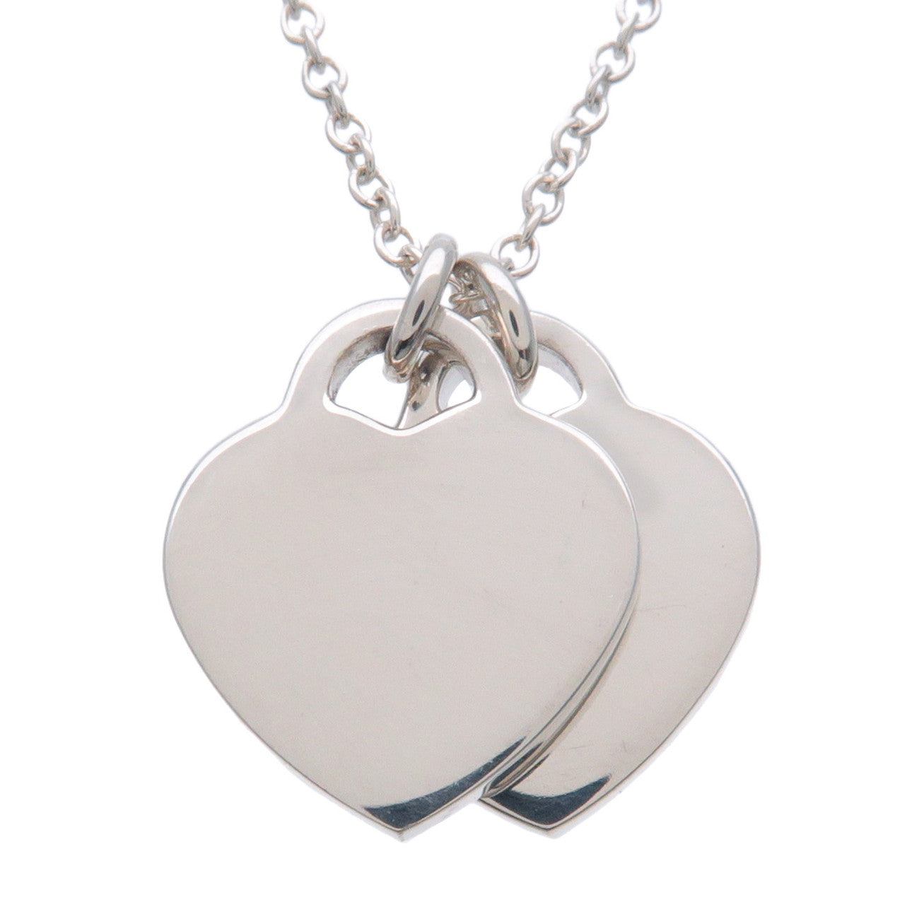Tiffany & Co Return to Tiffany Mini Double Heart Diamond Necklace Used