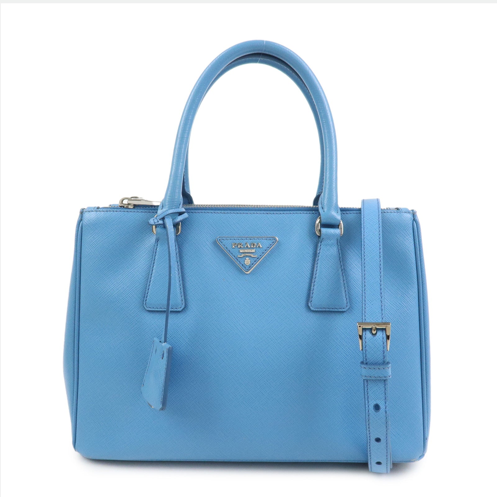 PRADA Traingle Logo Galleria 2Way Shoulder Bag Hand Bag 1BA863