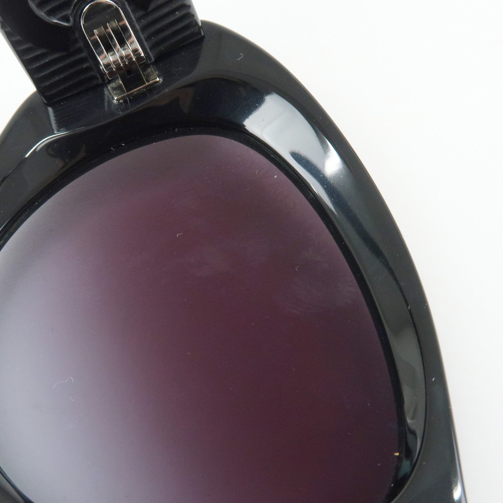 CHANEL COCO Mark Plastic Butterfly Sunglasses 54□19 Black 5492-A