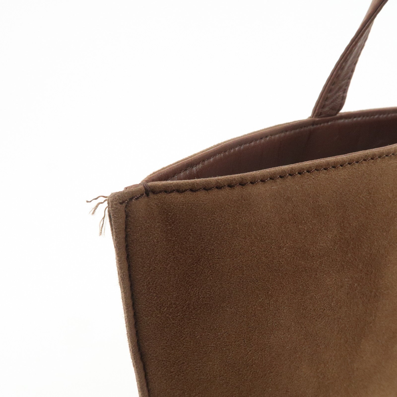 LOEWE Anagram Suede Tote Bag Hand Bag Brown