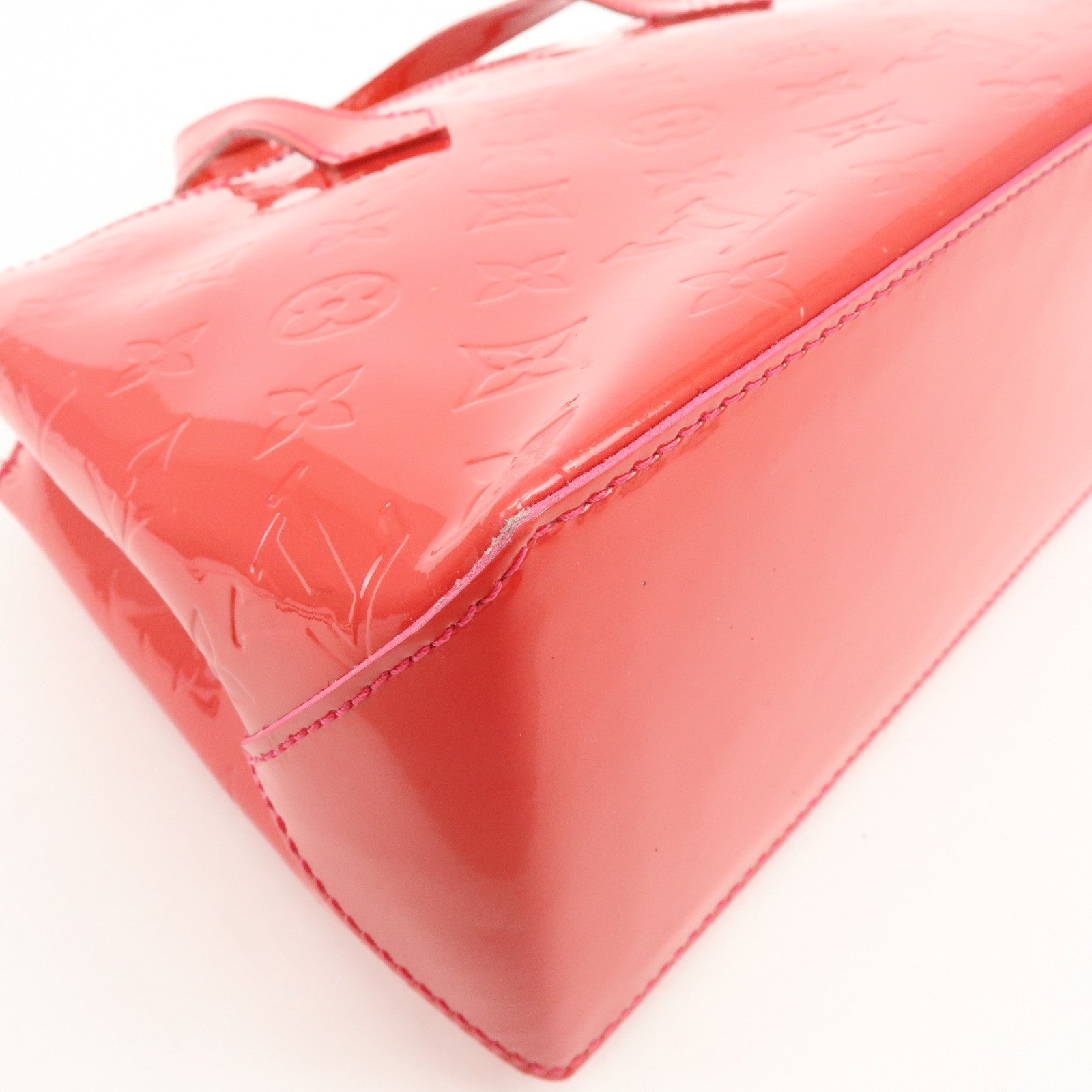 Louis Vuitton Monogram Vernis Wilshire PM Hand Bag Rose Pop M93643